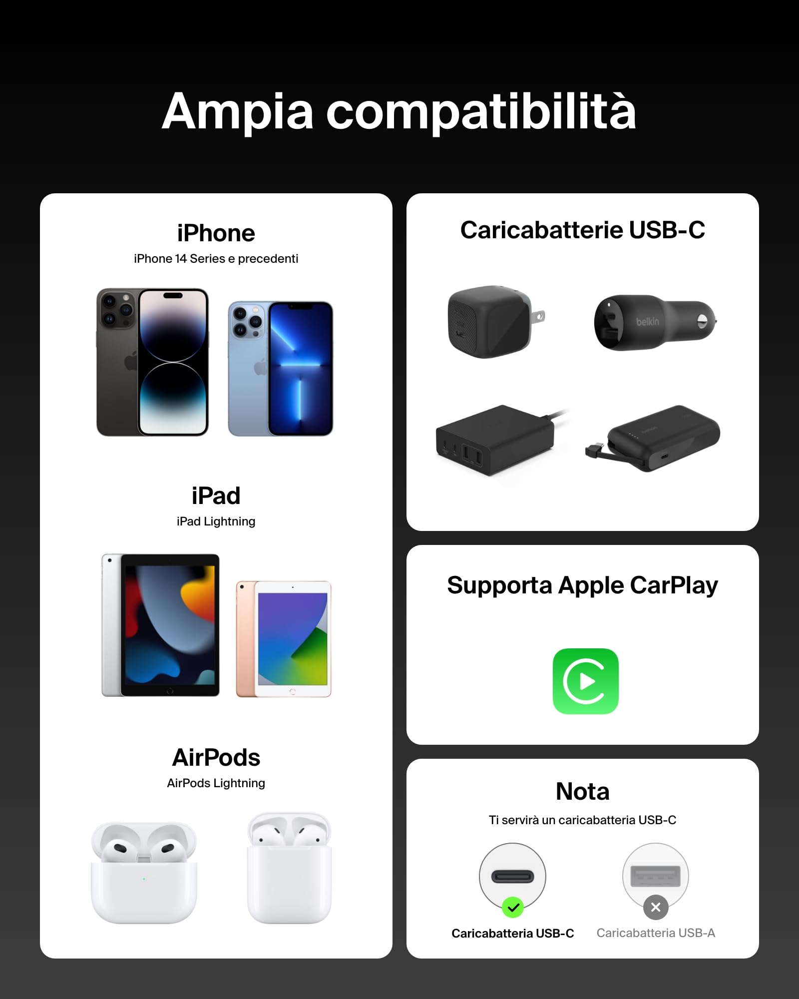belkin-boostcharge-confezione-da-2-cavi-intrecciati-usb-c-a-lightning-1-5-m-cert image 5
