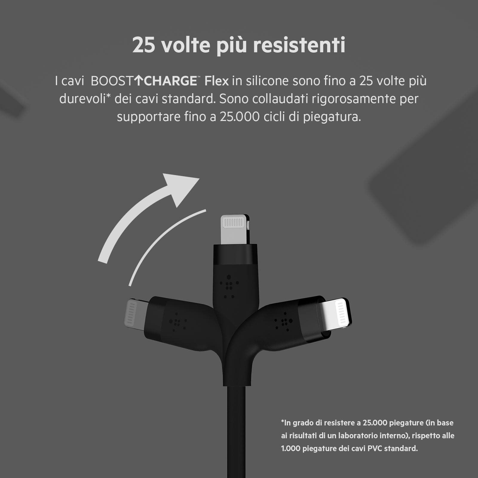 belkin-boostcharge-flex-cavo-usb-c-a-lightning-in-silicone-3-m-mfi-ricarica-rapi image 3