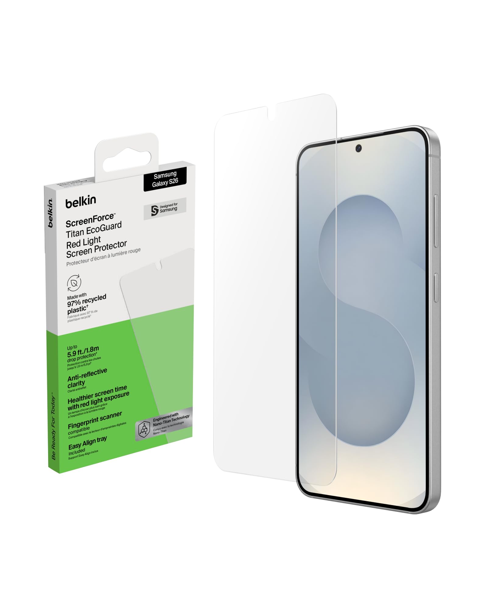 belkin-screenforce-titan-ecoguard-pellicola-protettiva-a-luce-rossa-rpet-per-sam image 1