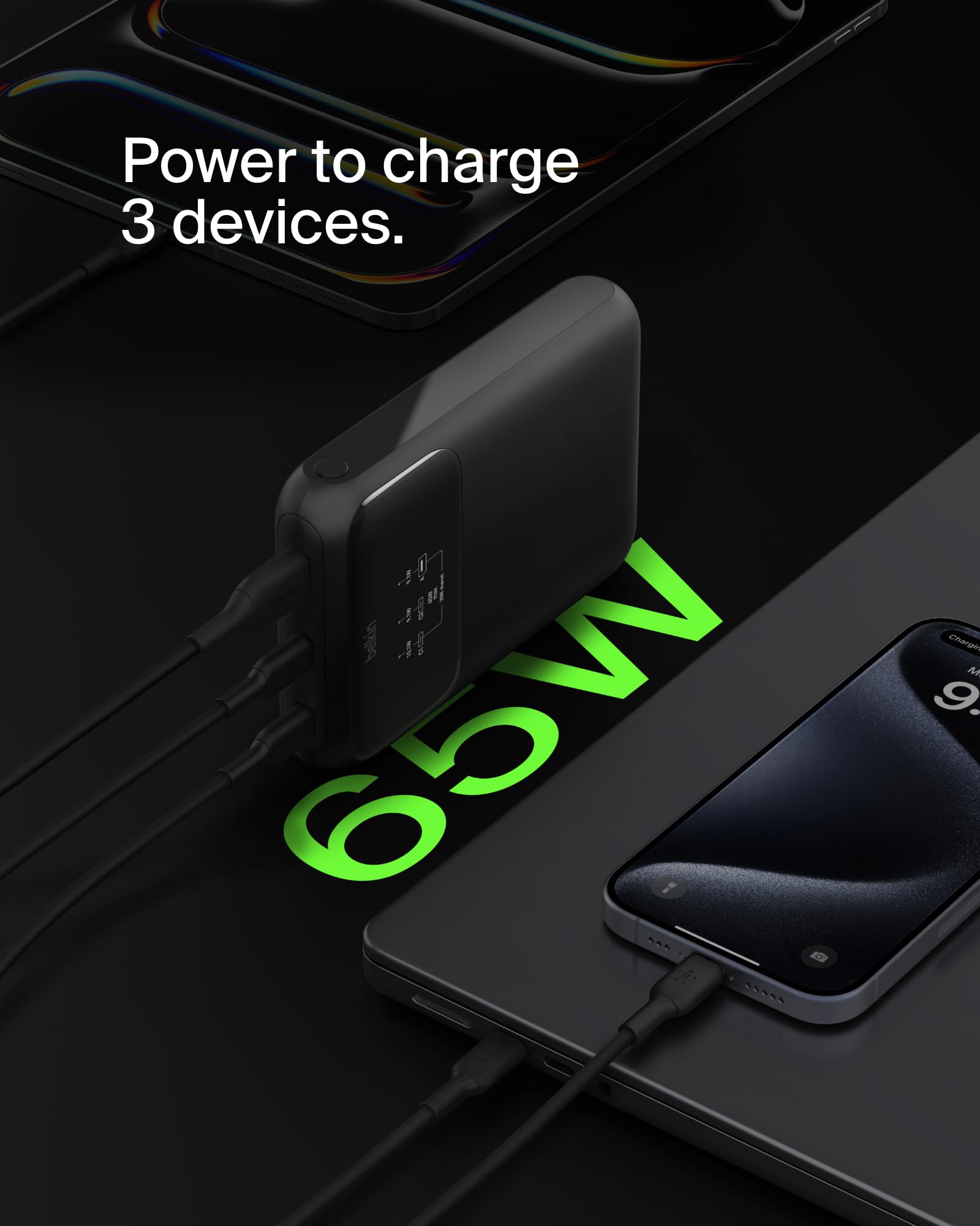 belkin-boostcharge-power-bank-20k-65-w-con-3-porte-usb-c-usb-a-e-display-digital image 4