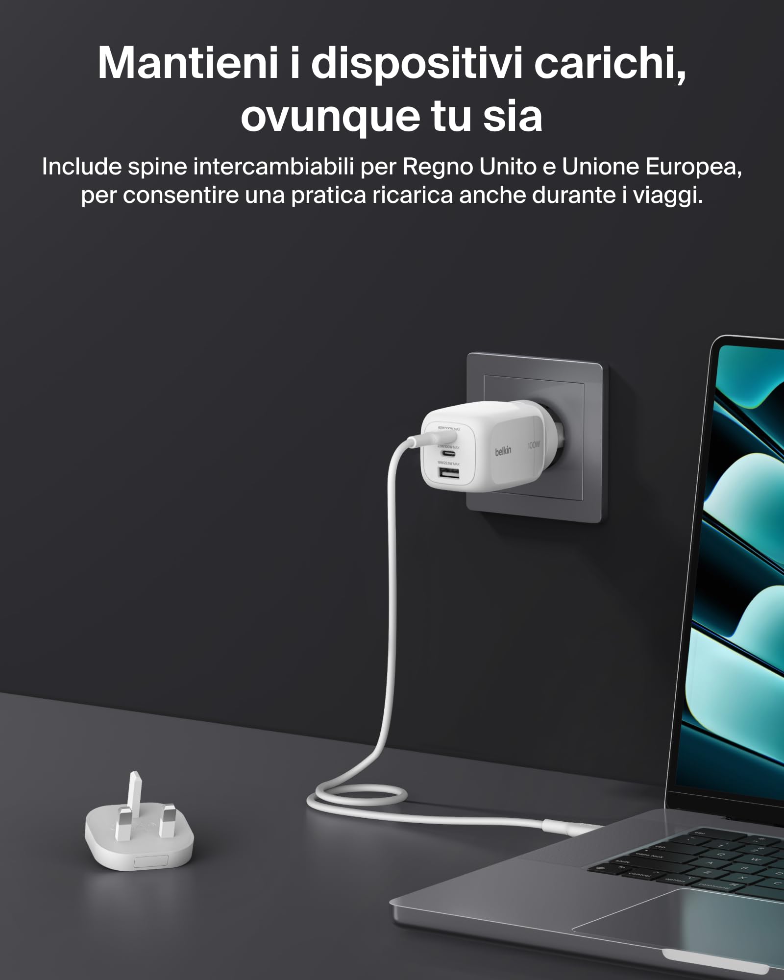 belkin-caricatore-da-parete-gan-100w-3-porte-2-usb-c-1-usb-a-con-spine-ue-uk-us- image 3