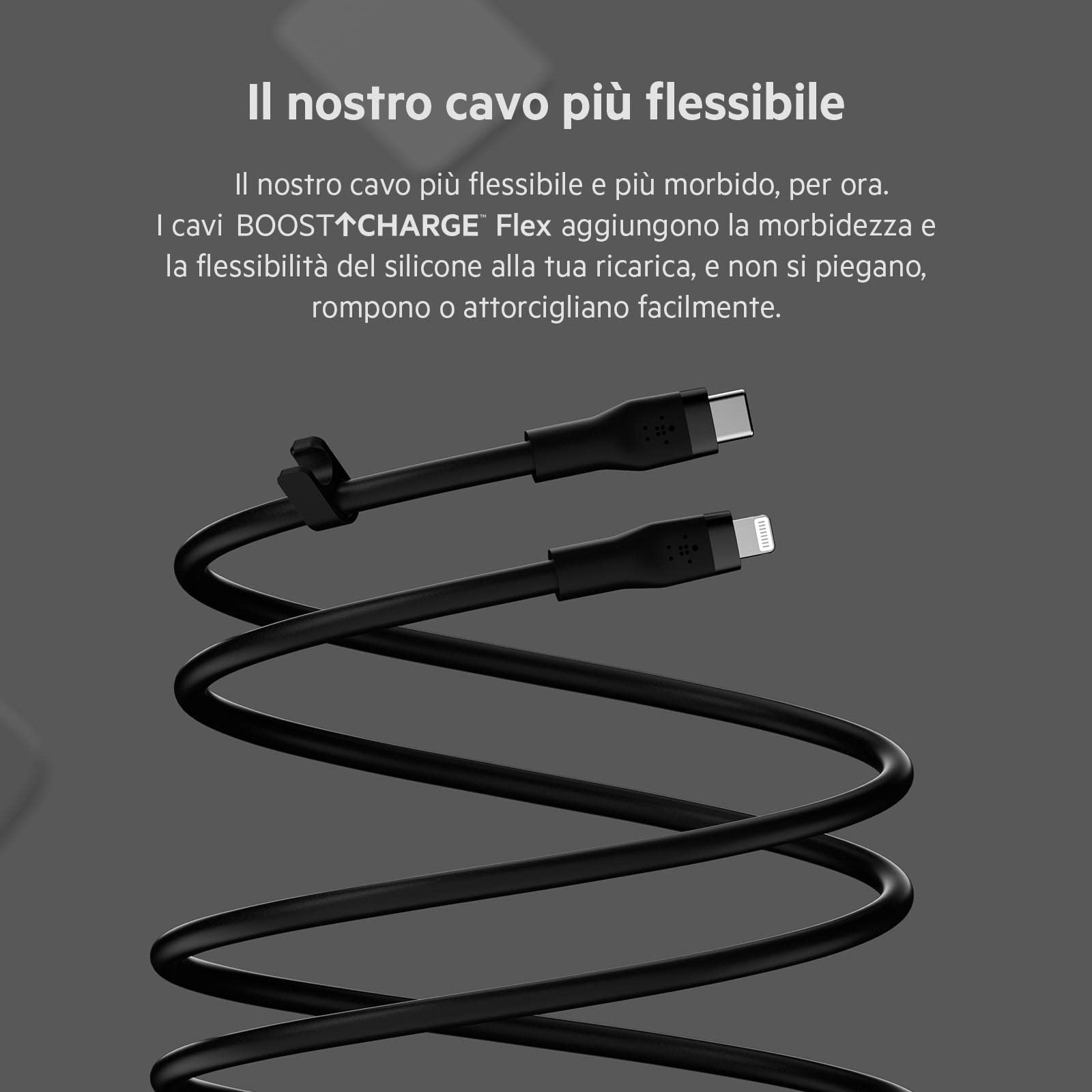 belkin-boostcharge-flex-cavo-usb-c-a-lightning-in-silicone-3-m-mfi-ricarica-rapi image 4