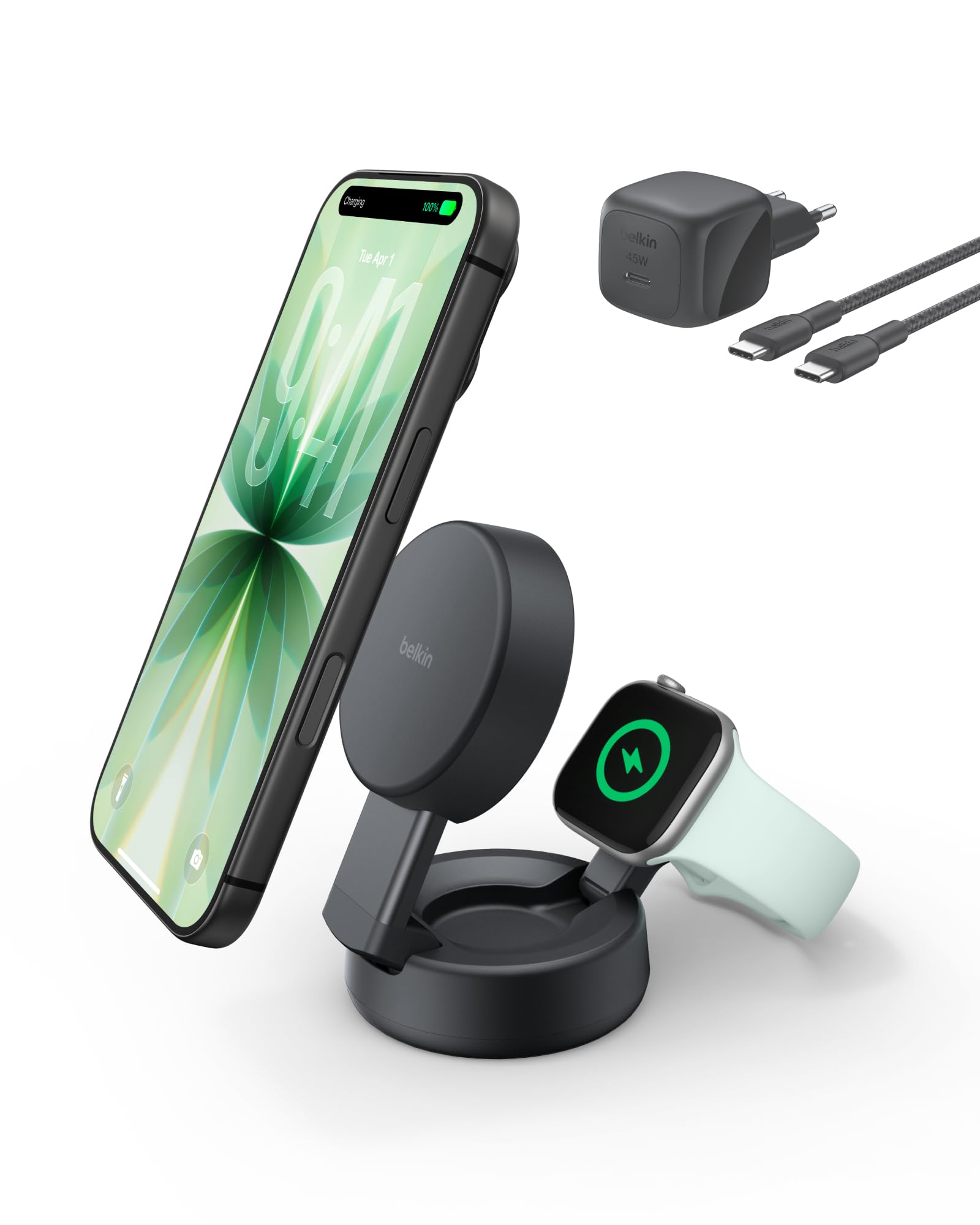 belkin-ultracharge-pro-caricatore-wireless-magnetico-2-in-1-magsafe-qi2-25w-per- image 1