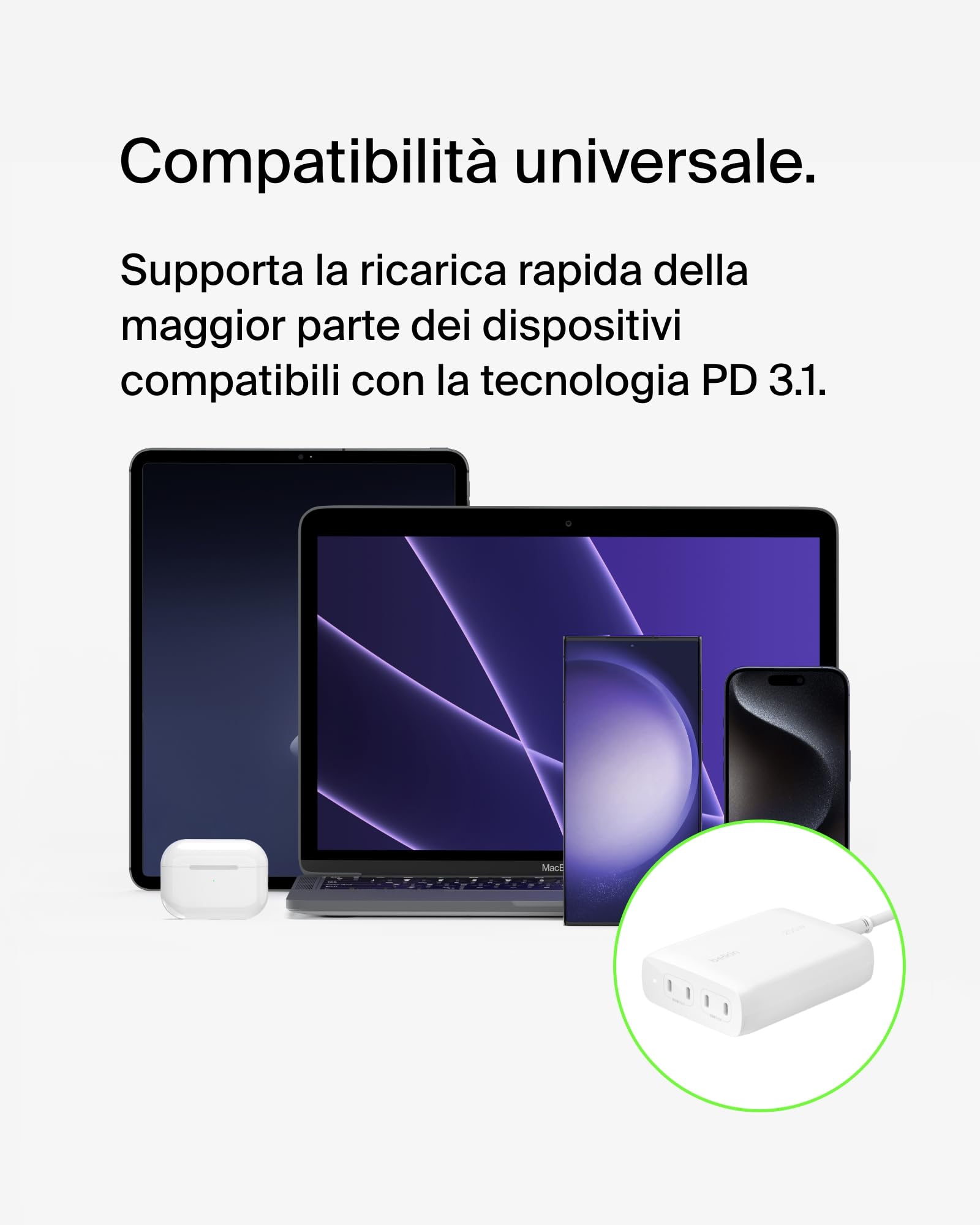 belkin-boostcharge-pro-caricabatteria-da-parete-gan-200w-4-porte-usb-c-pd-3-1-ri image 6