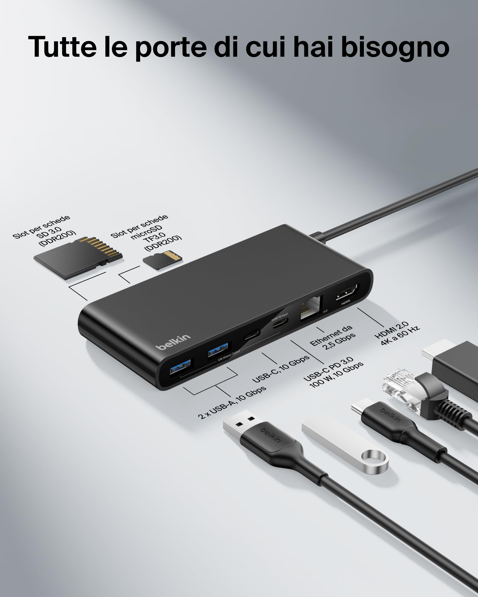 belkin-connect-hub-usb-c-a-8-porte-hdmi-4k-60hz-100w-pd-dati-10gbps-ethernet-2-5 image 3