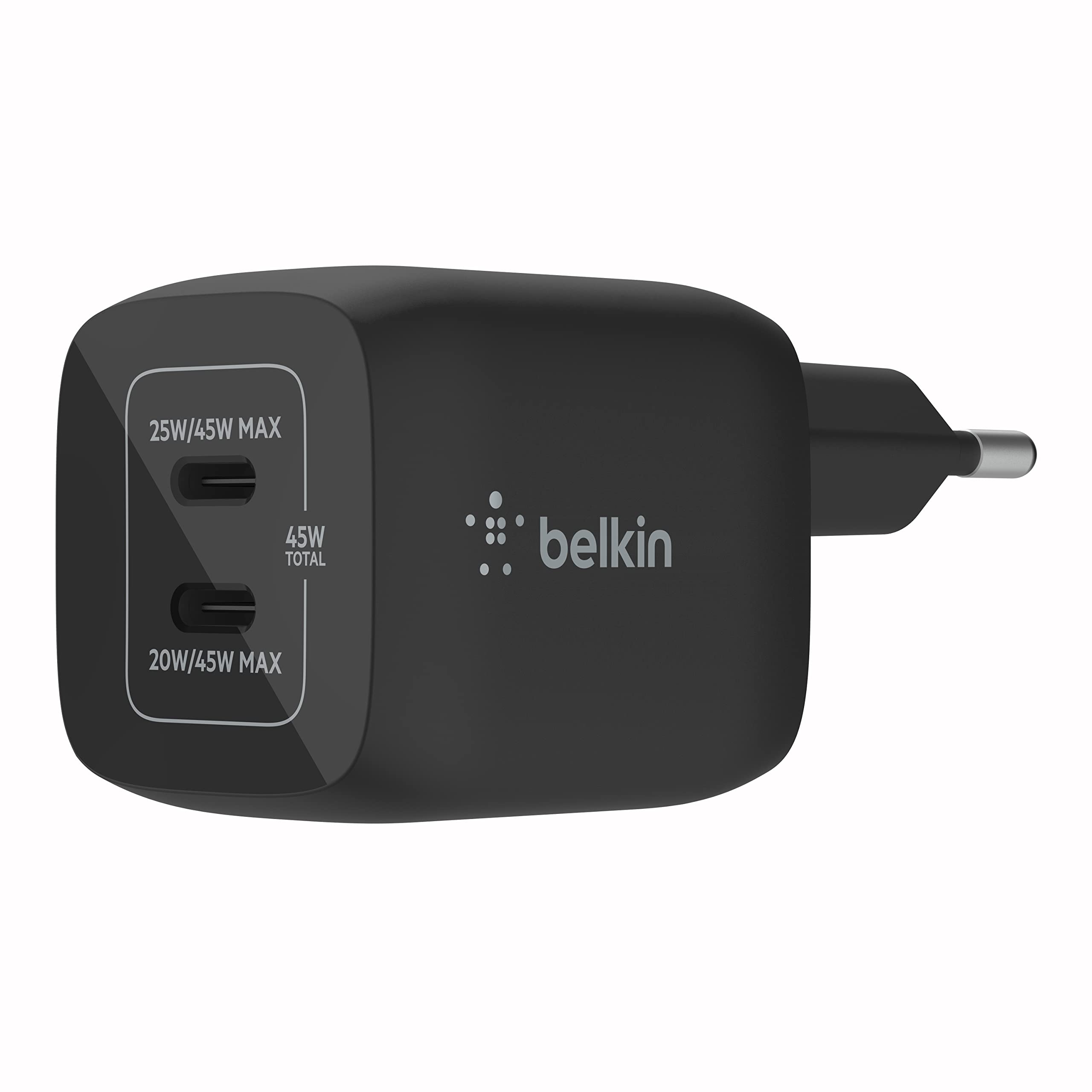 belkin-doppio-caricabatteria-da-parete-usb-c-45-w-gan-usb-c-pd-3-0-e-pps-2-porte image 1