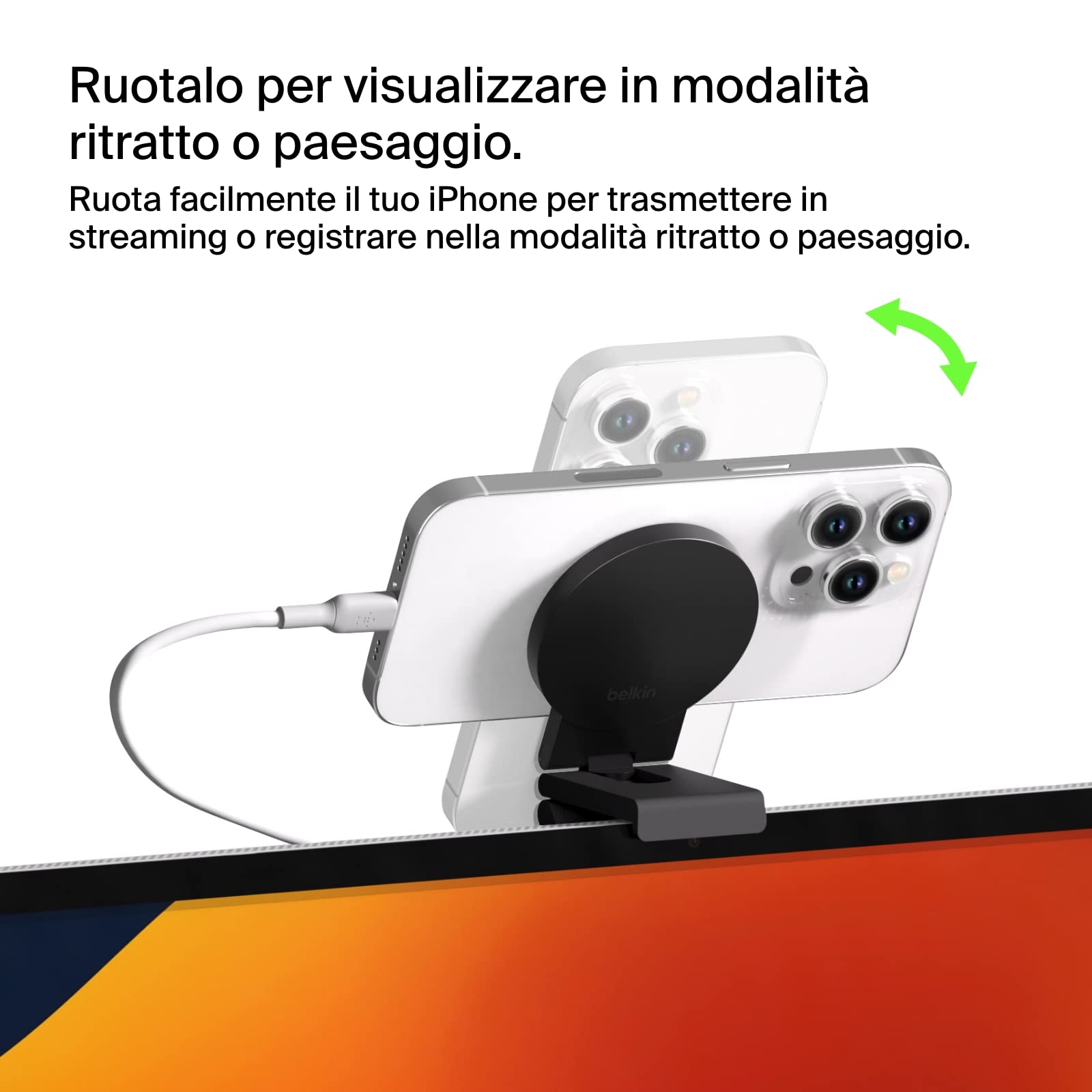 belkin-supporto-inclinabile-per-iphone-con-magsafe-per-continuity-camera-su-mac- image 4