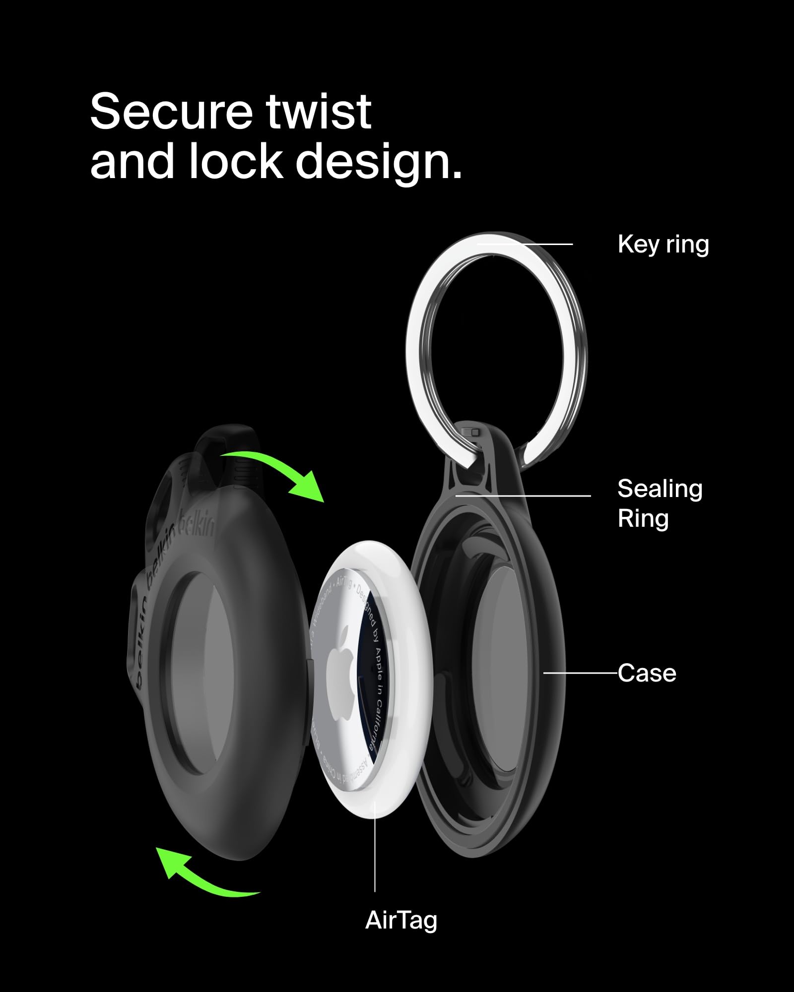 belkin-secure-holder-con-anello-portachiavi-per-apple-airtag-custodia-protettiva image 3