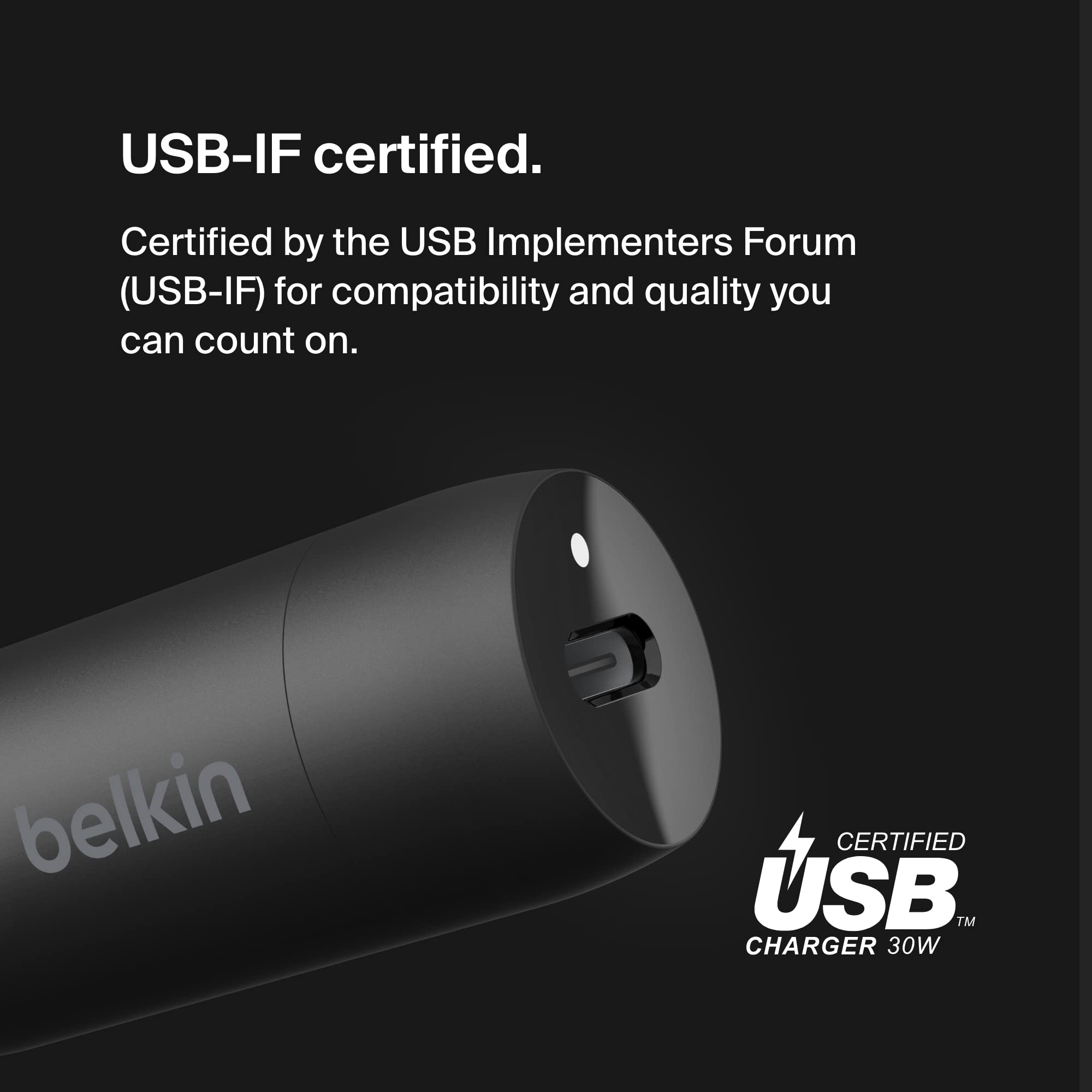 belkin-boostcharge-caricabatteria-da-auto-30-w-usb-c-pd-pps-certificato-usb-if-d image 3