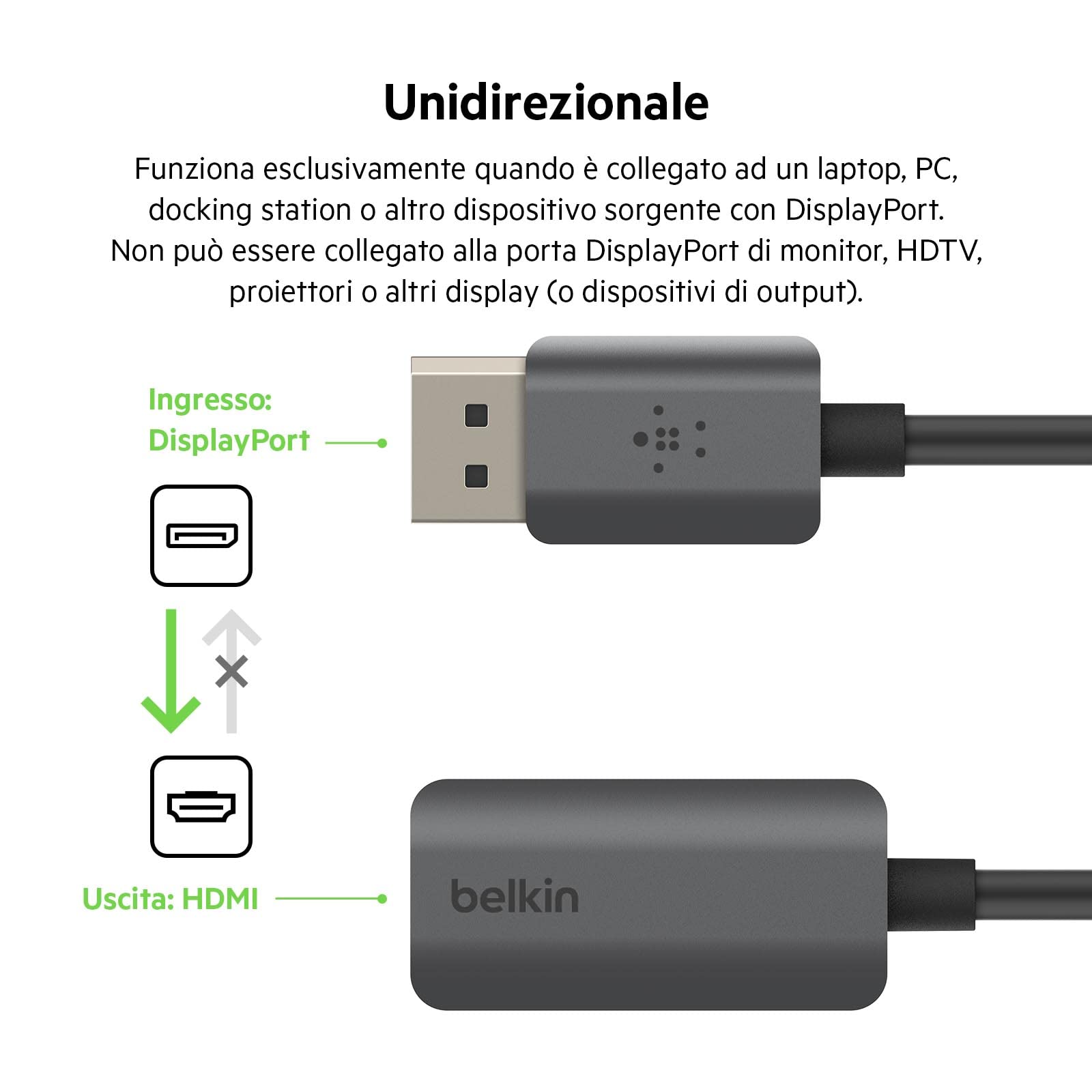 belkin-adattatore-hdmi-a-displayport-dp-1-2-hdmi-2-0-unidirezionale-4k-60-hz-hdr image 5