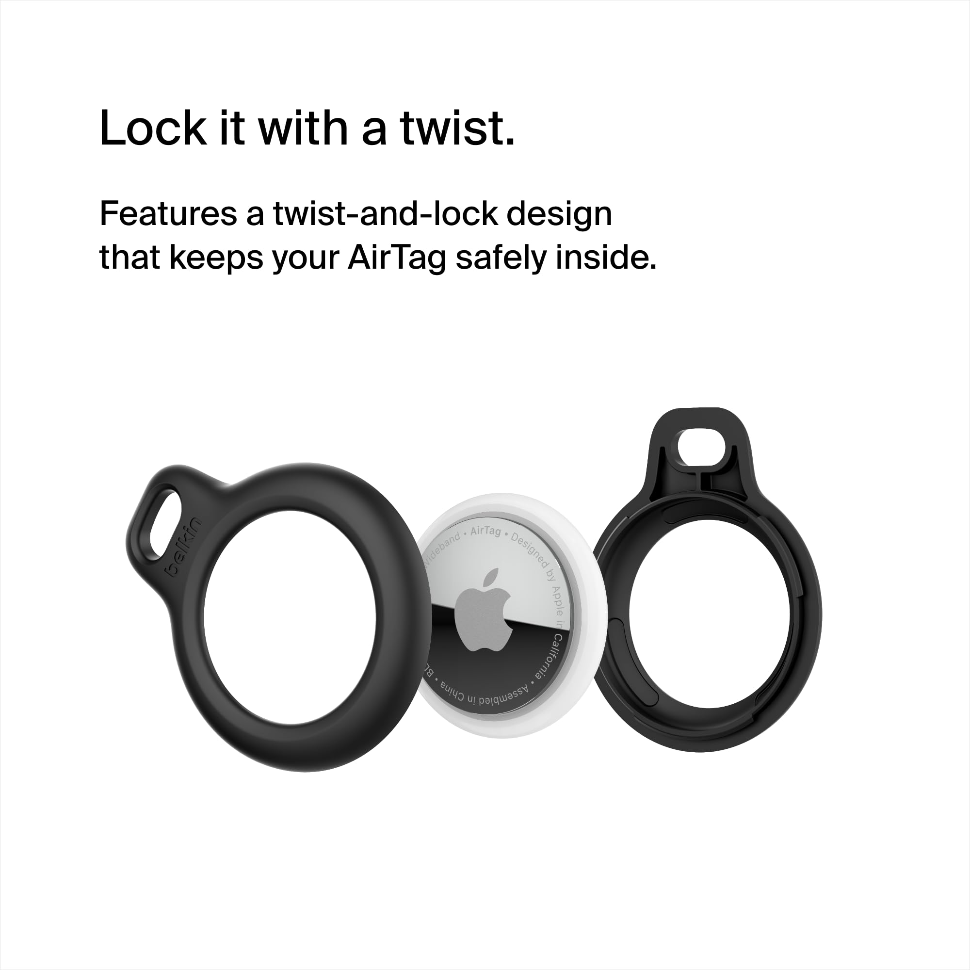 belkin-airtag-secure-holder-con-portachiavi-cavo-metallico-custodia-antigraffio- image 3