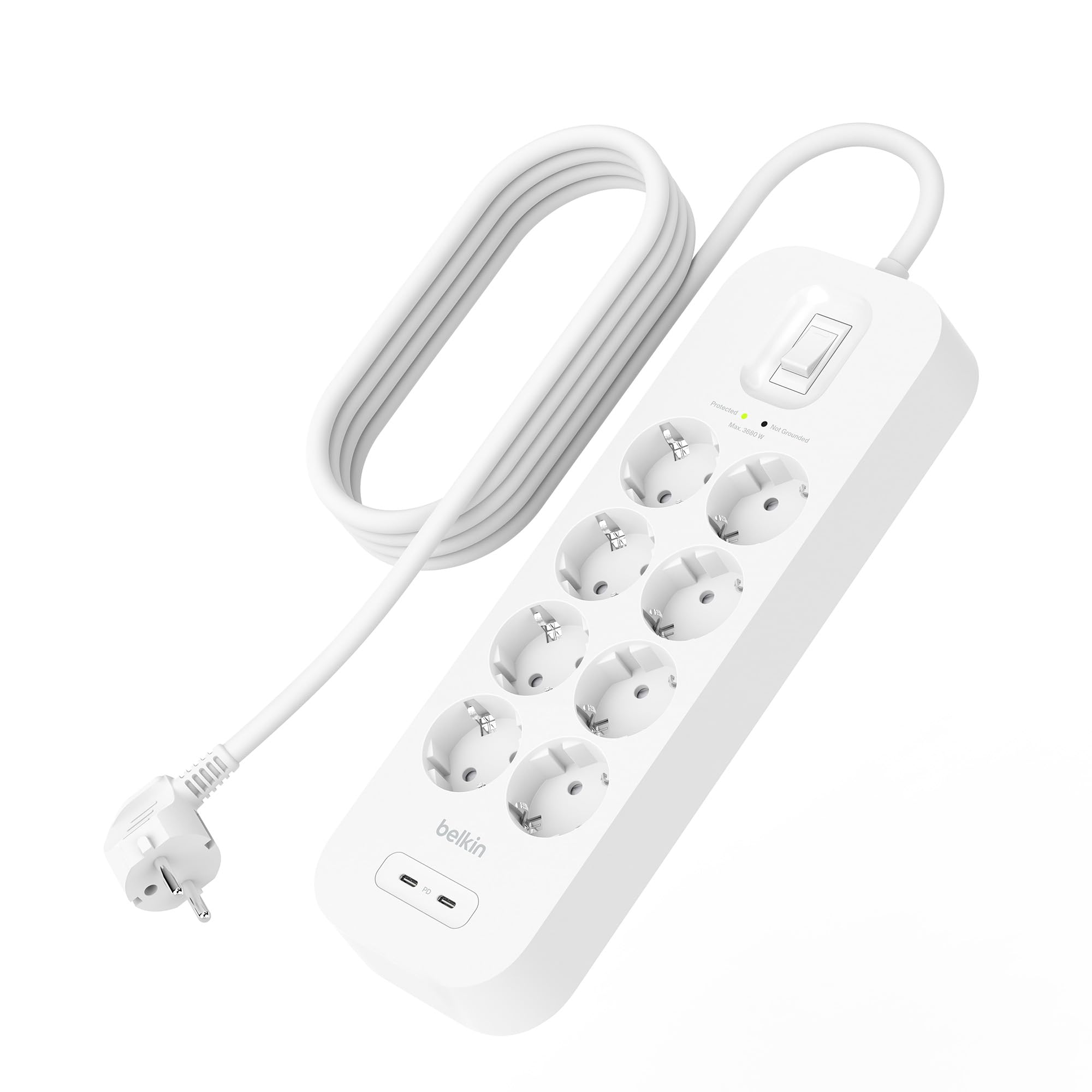 belkin-multipresa-montabile-a-parete-con-6-prese-ca-protette-usb-c-pd-e-usb-a-ca image 8