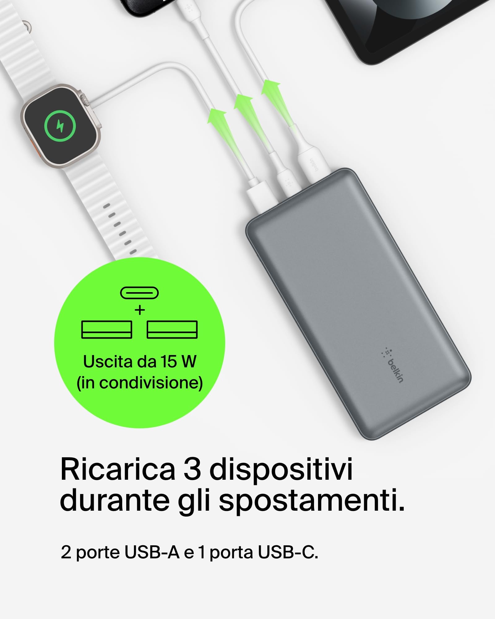 belkin-boostcharge-power-bank-usb-c-20k-batteria-portatile-20-000-mah-con-pd-15- image 2
