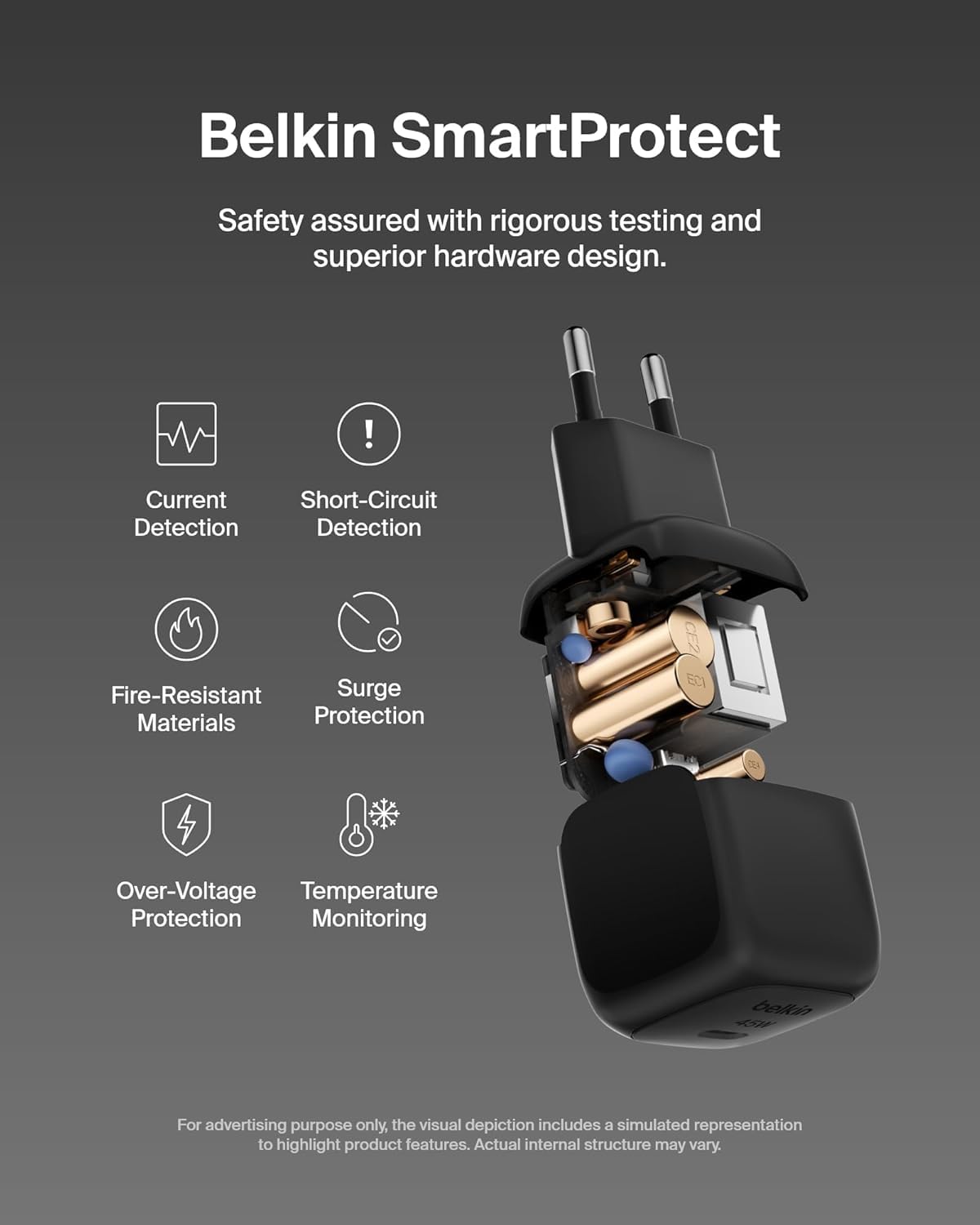 belkin-45w-usb-c-pd-wall-charger-wcharge-wppsblk-con-cavo-usb-c-to-usb-c image 4