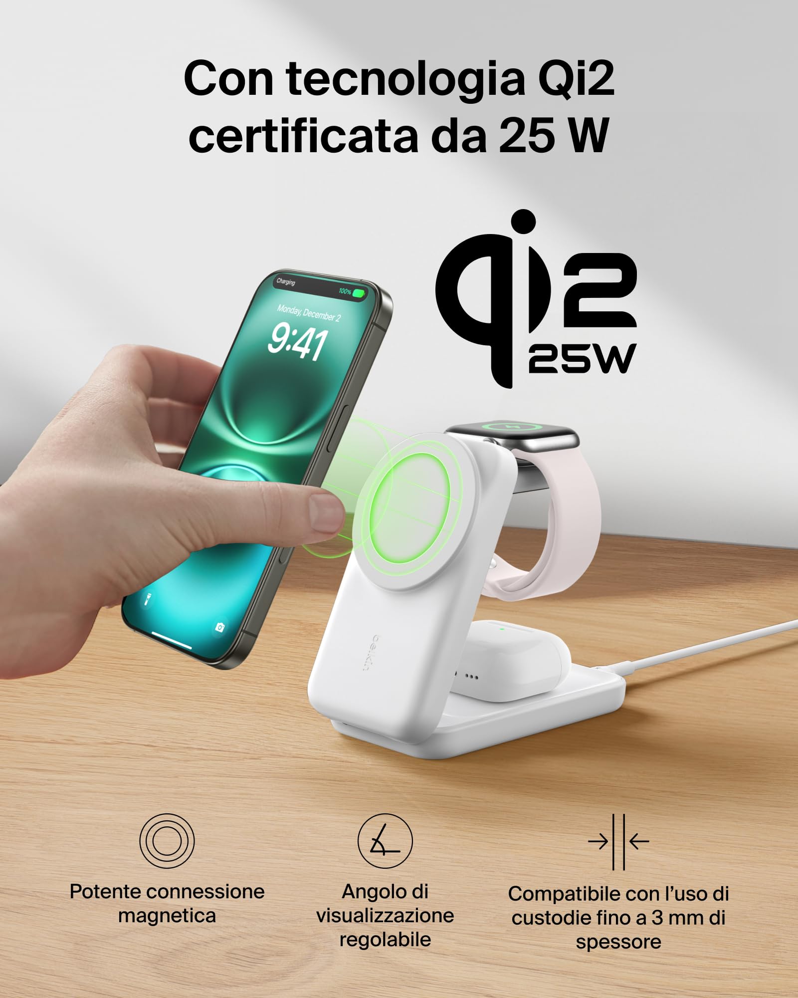 belkin-ultracharge-stazione-di-ricarica-3-in-1-qi2-25w-magnetica-compatibile-mag image 7