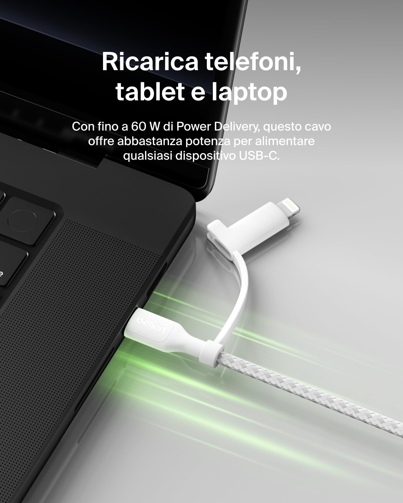 belkin-boostcharge-cavo-di-ricarica-2-in-1-usb-c-e-lightning-intrecciato-60w-cav image 5