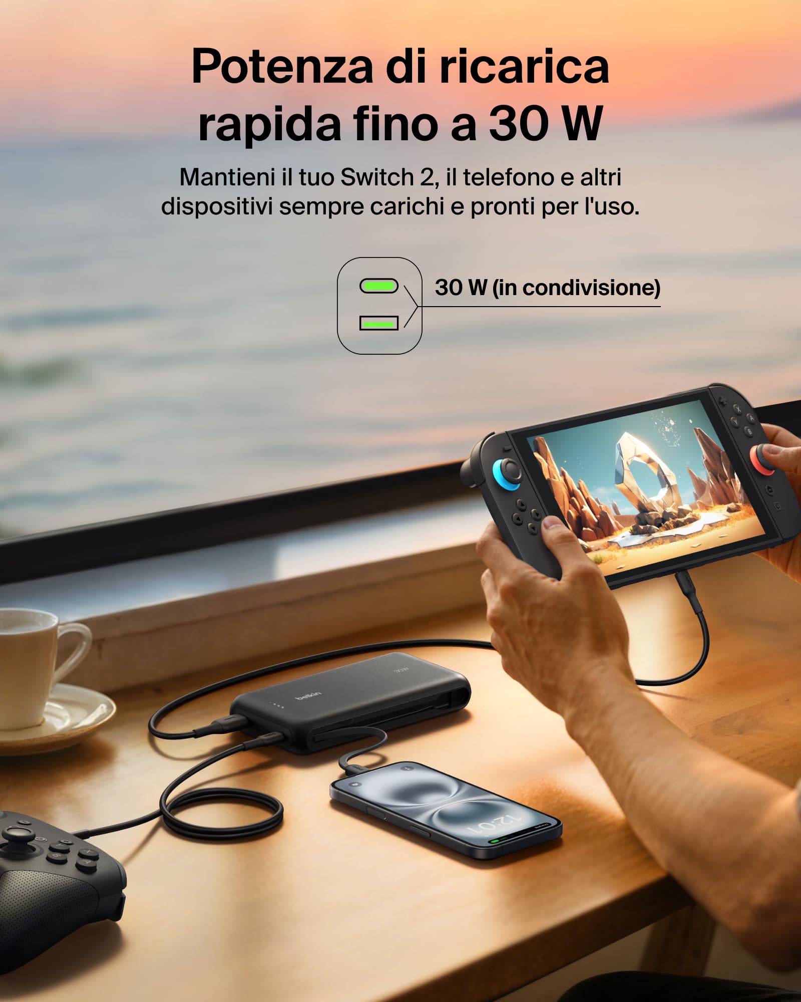 belkin-gaming-power-bank-20000-mah-30w-con-cavo-usb-c-integrato-batteria-portati image 3