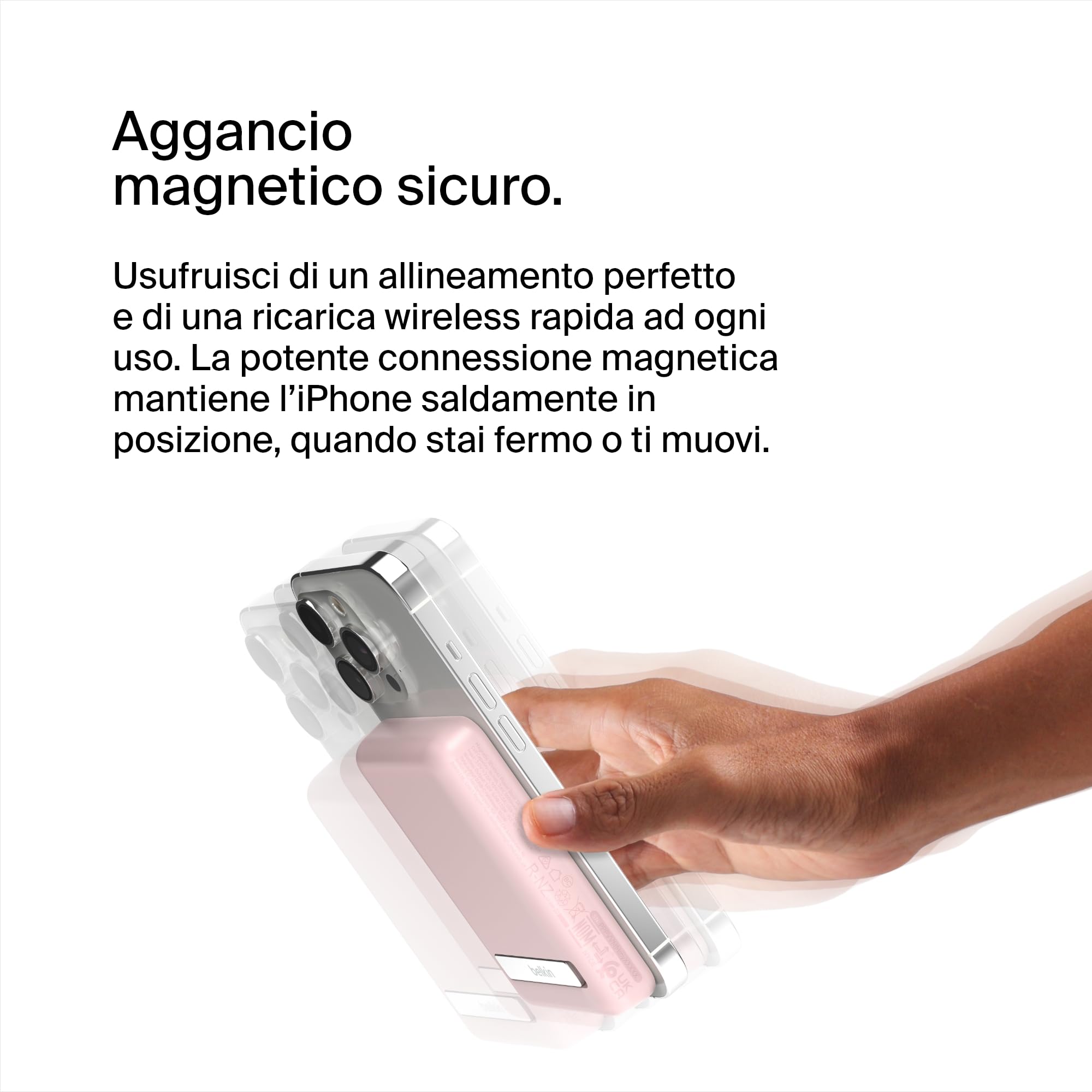 belkin-batteria-esterna-wireless-magnetica-magsafe-5000-mah-con-ricarica-passant image 4