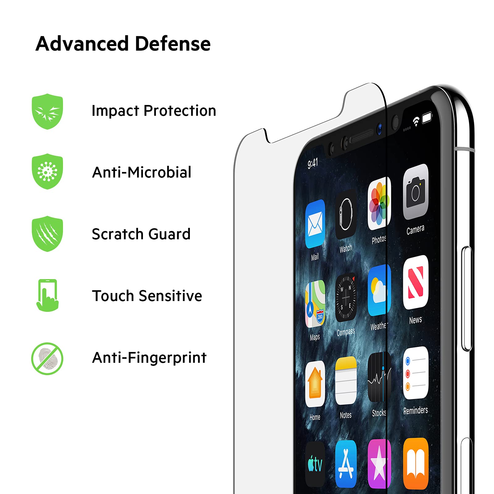 belkin-temperedglass-proteggi-schermo-antimicrobico-per-iphone-11-pro-max-vetro- image 2