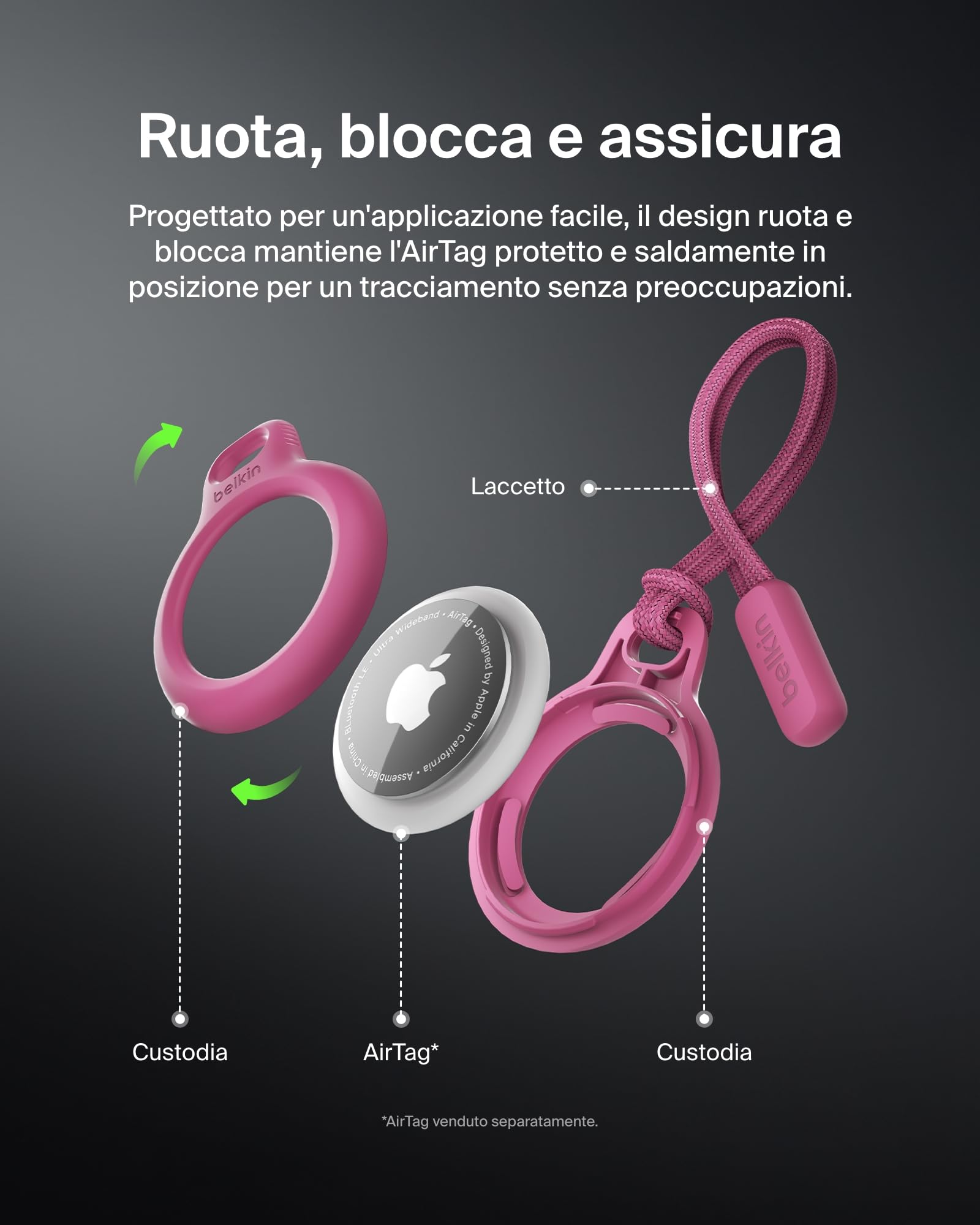 belkin-secure-holder-con-laccetto-custodia-protettiva-antigraffio-per-airtag-chi image 4