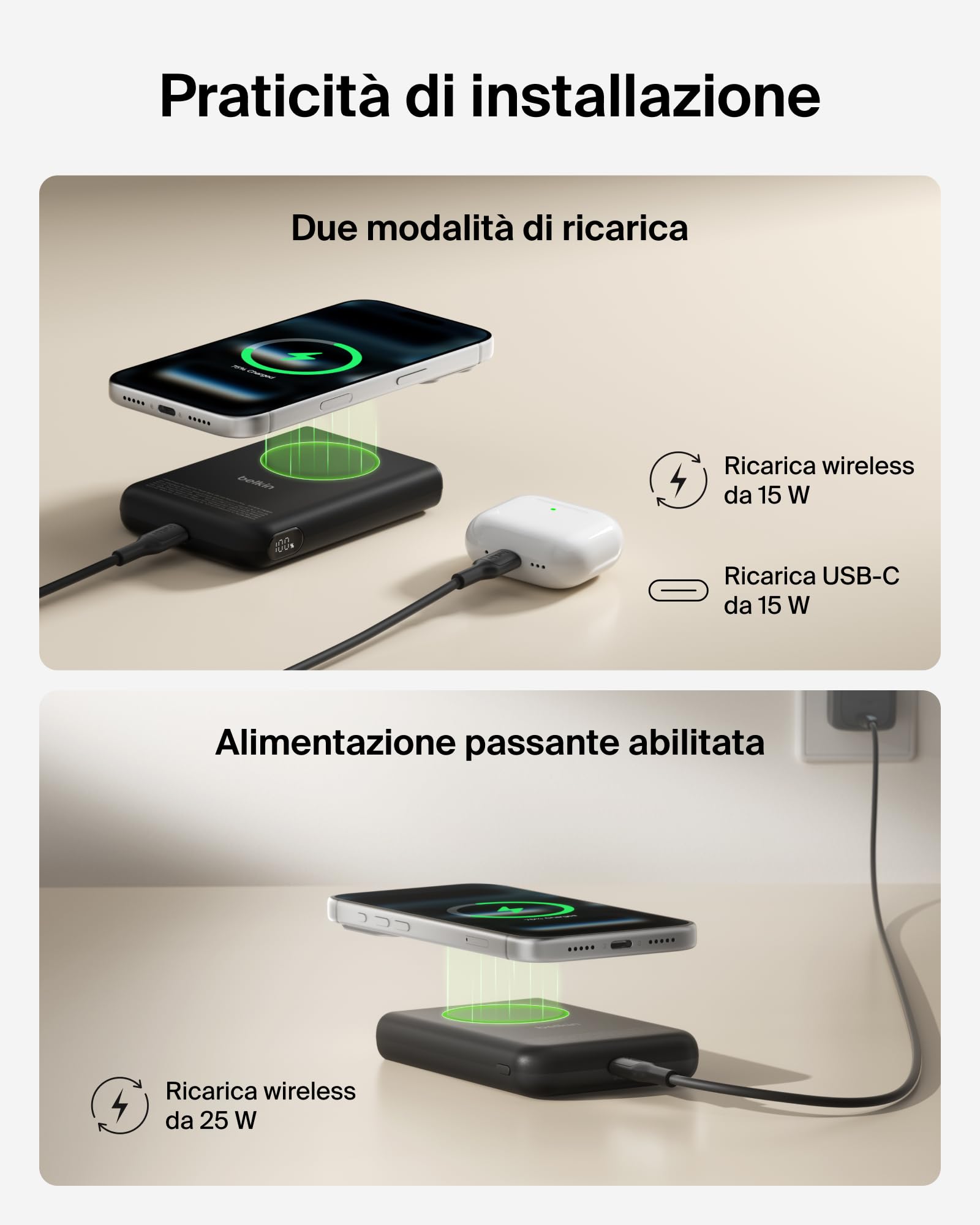 belkin-ultracharge-pro-power-bank-10-000-mah-magnetico-qi2-25-w-con-anello-magne image 4