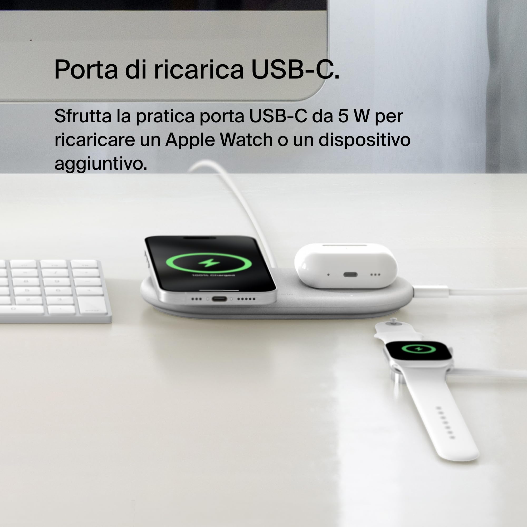 belkin-boostcharge-pro-tappetino-di-ricarica-wireless-2-in-1-qi2-15w-magsafe-per image 3