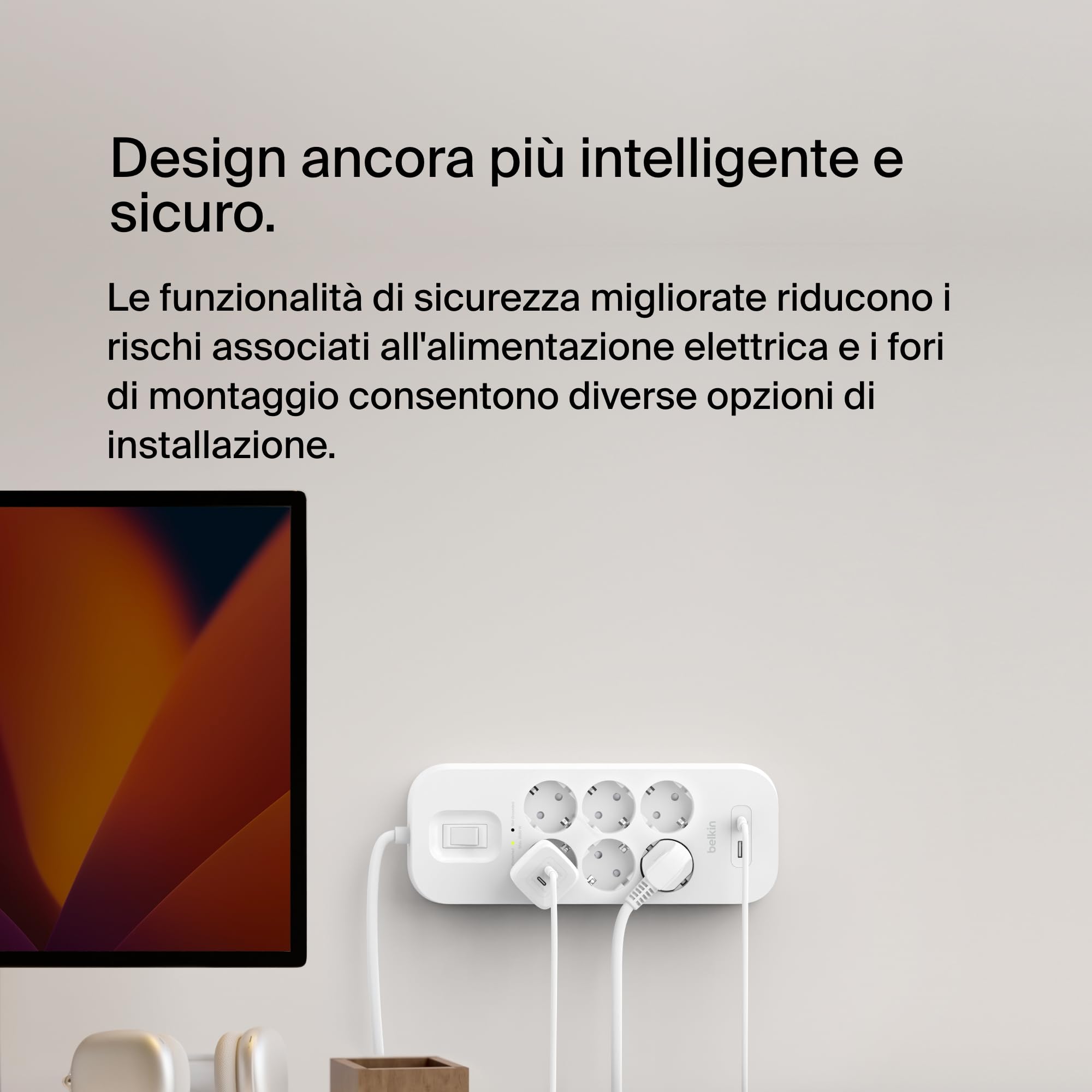 belkin-multipresa-montabile-a-parete-con-6-prese-ca-protette-usb-c-pd-e-usb-a-ca image 5