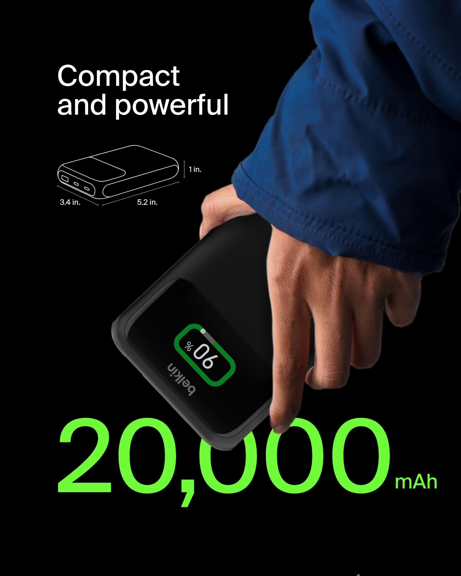 belkin-boostcharge-power-bank-20k-65-w-con-3-porte-usb-c-usb-a-e-display-digital image 3