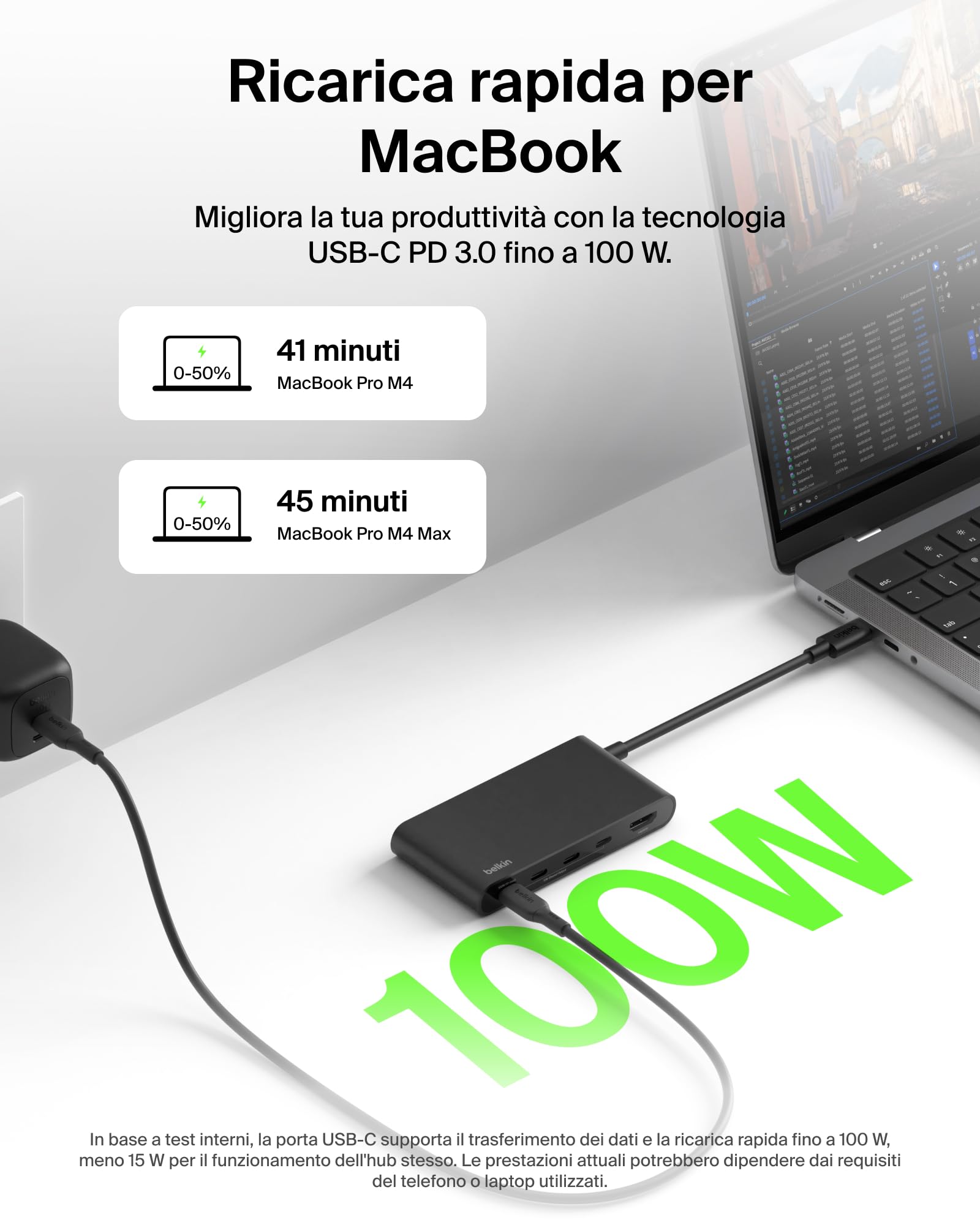belkin-hub-usb-c-5-porte-con-hdmi-4k-60hz-power-delivery-100w-dati-10gbps-dockin image 5