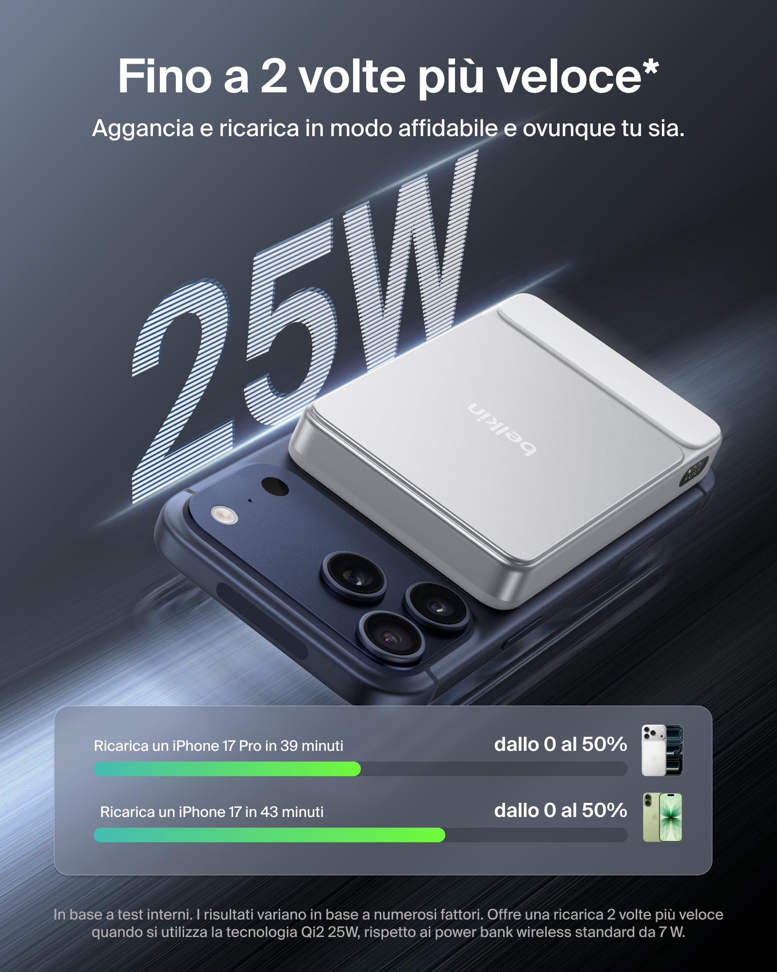 belkin-ultracharge-10-000-mah-power-bank-qi2-25w-magnetico-con-cavo-usb-c-bianco image 4