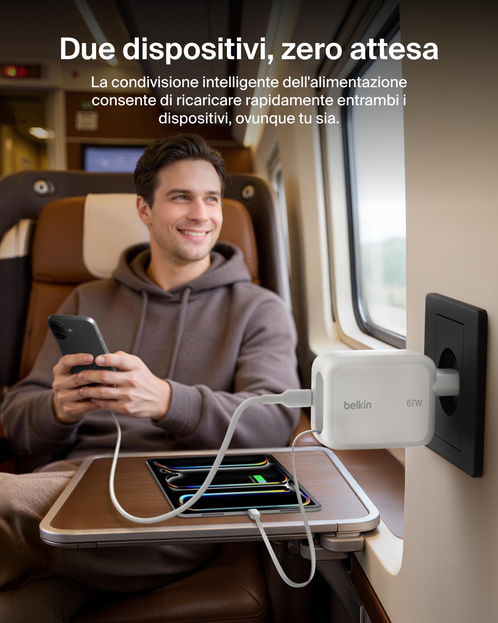 belkin-caricabatterie-usb-c-gan-67w-con-cavo-usb-c-retrattile-1-m-e-porta-usb-c- image 5