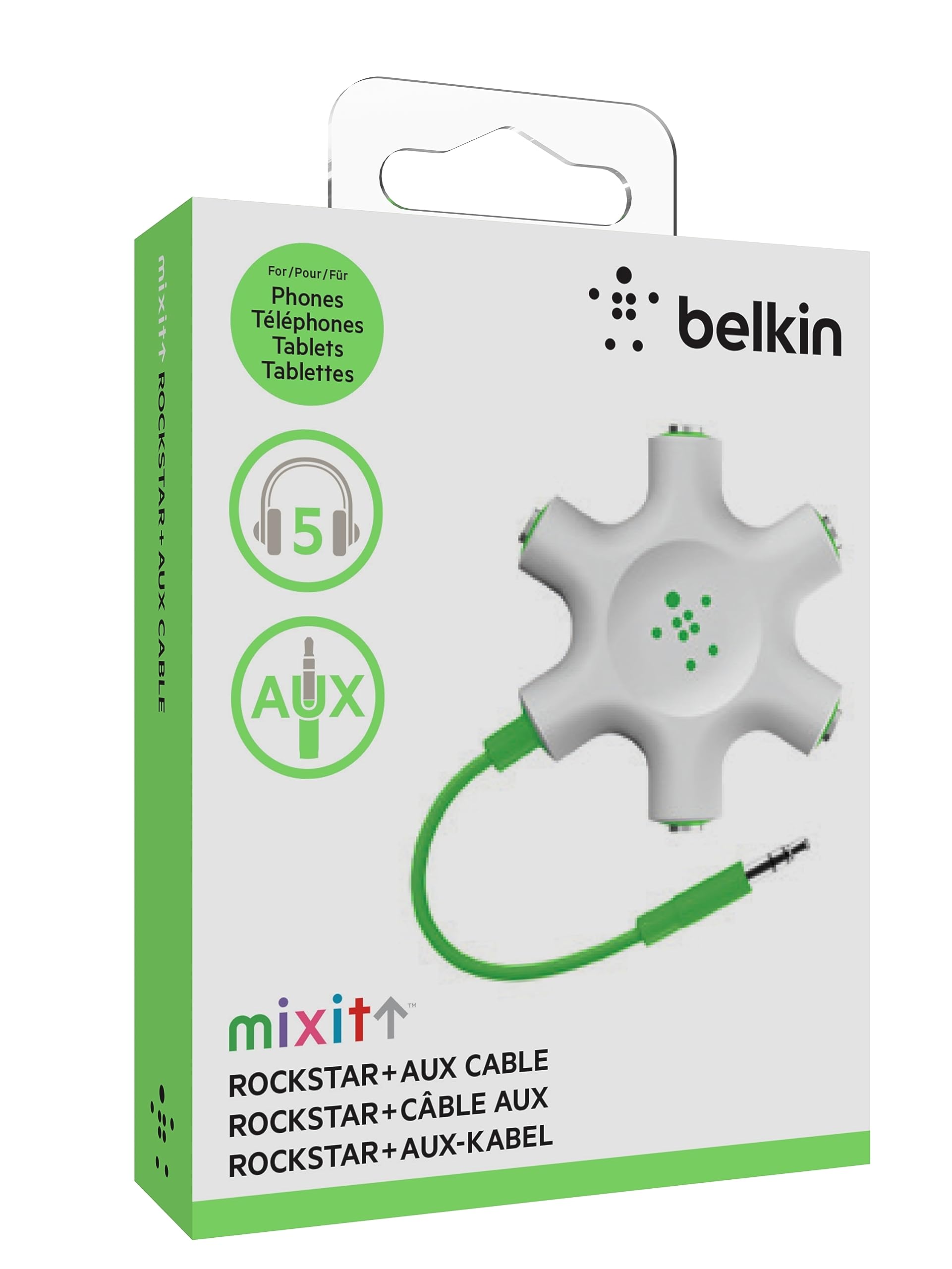 belkin-rockstar-cavo-doppiatore-per-cuffie-con-5-prese-3-5-mm-splitter-audio-bia image 2