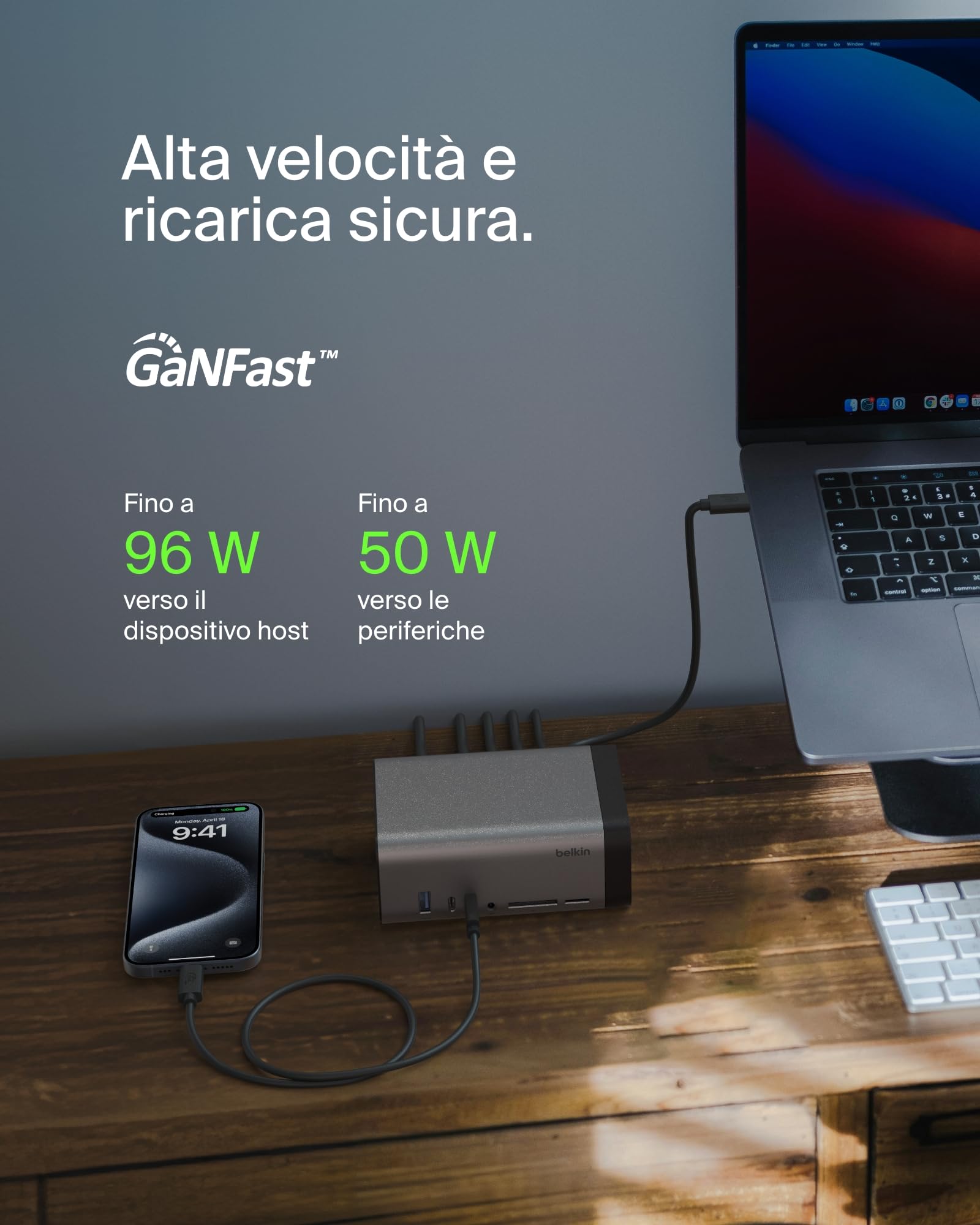 belkin-dock-11-in-1-gan-usb-c-pro-150-w-docking-station-multiporta-con-3-display image 3