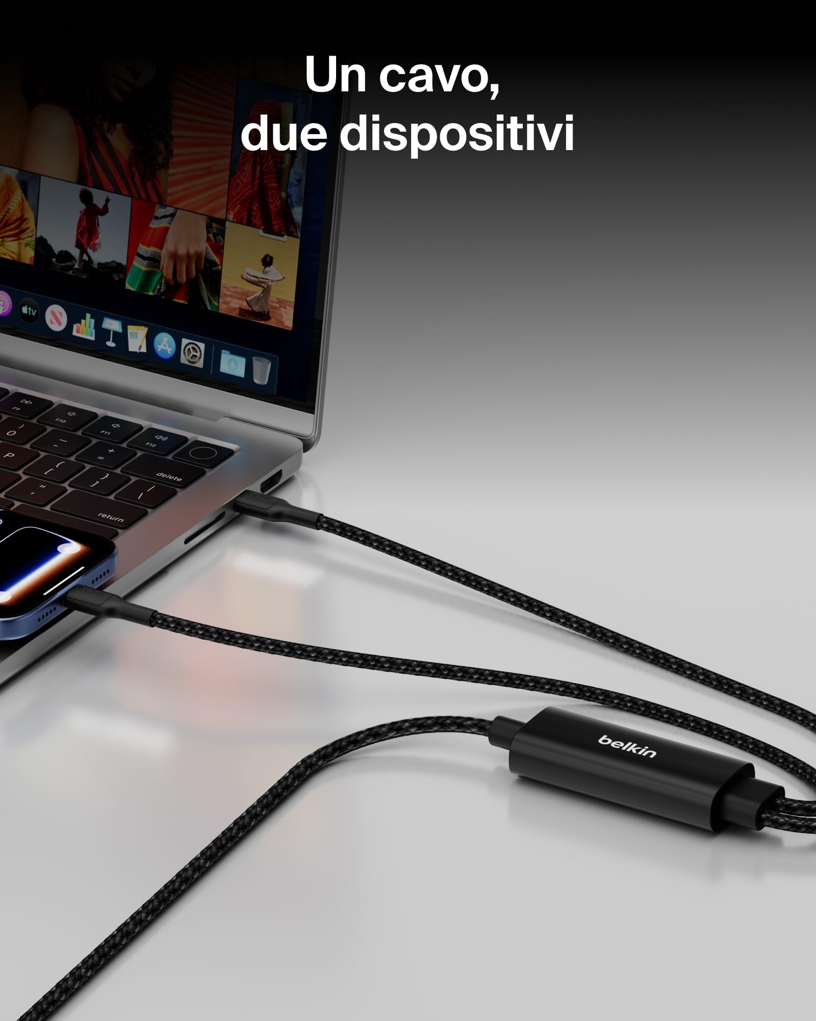 belkin-boostcharge-pro-cavo-multi-usb-c-140w-2-in-1-splitter-usb-c-a-ricarica-ra image 2