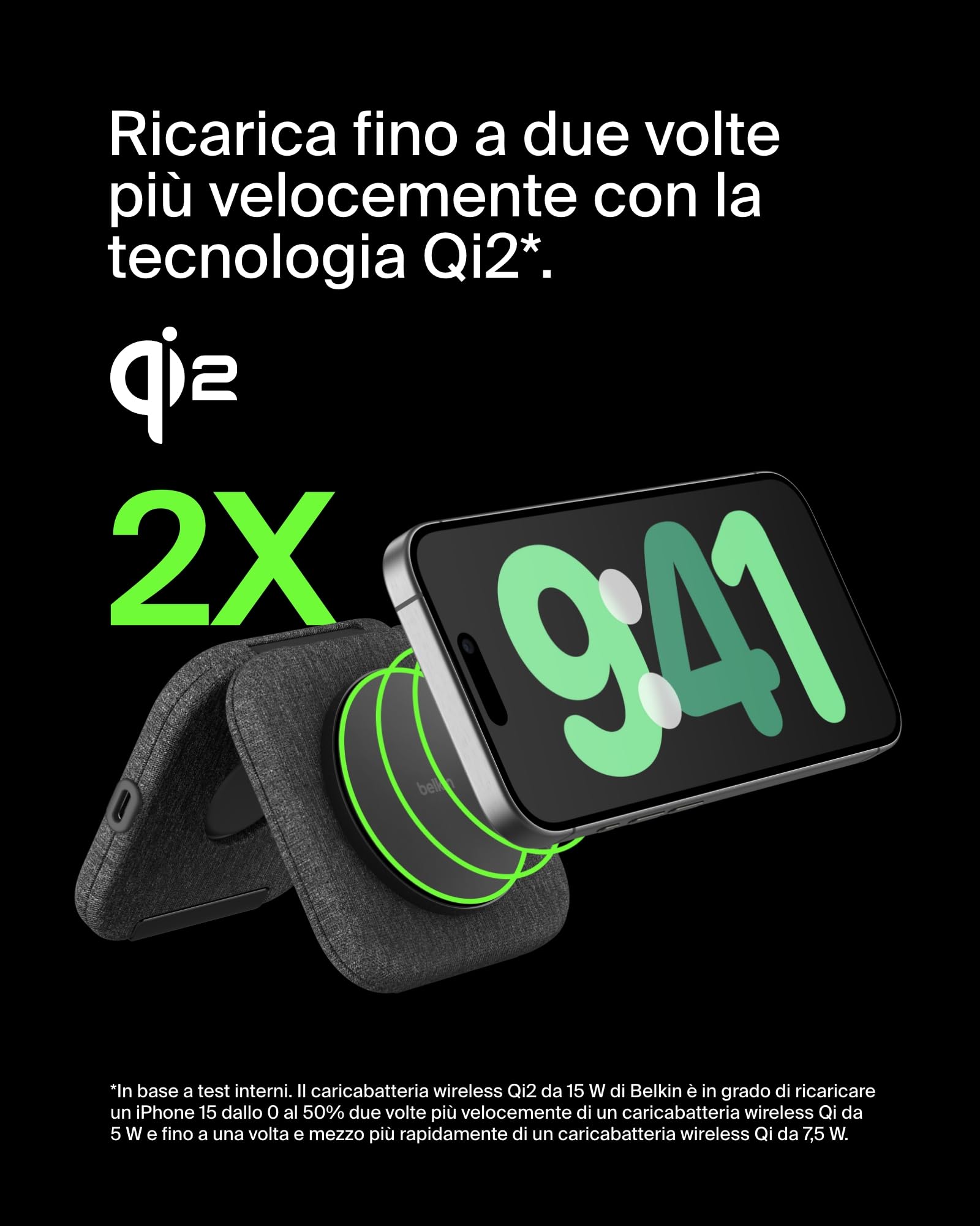 belkin-boostcharge-pro-tappetino-di-ricarica-magnetico-2-in-1-15w-pieghevole-qi2 image 2