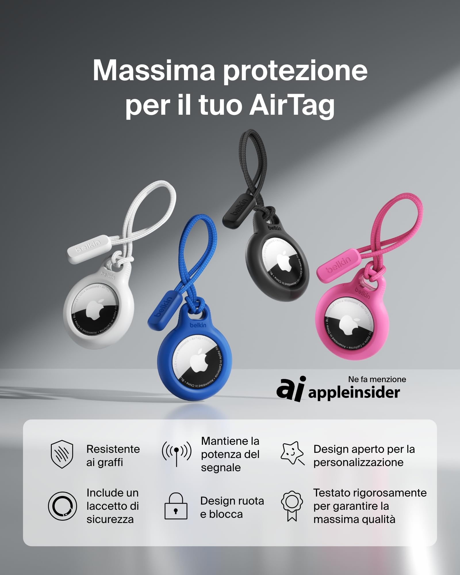 belkin-secure-holder-con-laccetto-custodia-protettiva-antigraffio-per-airtag-chi image 2