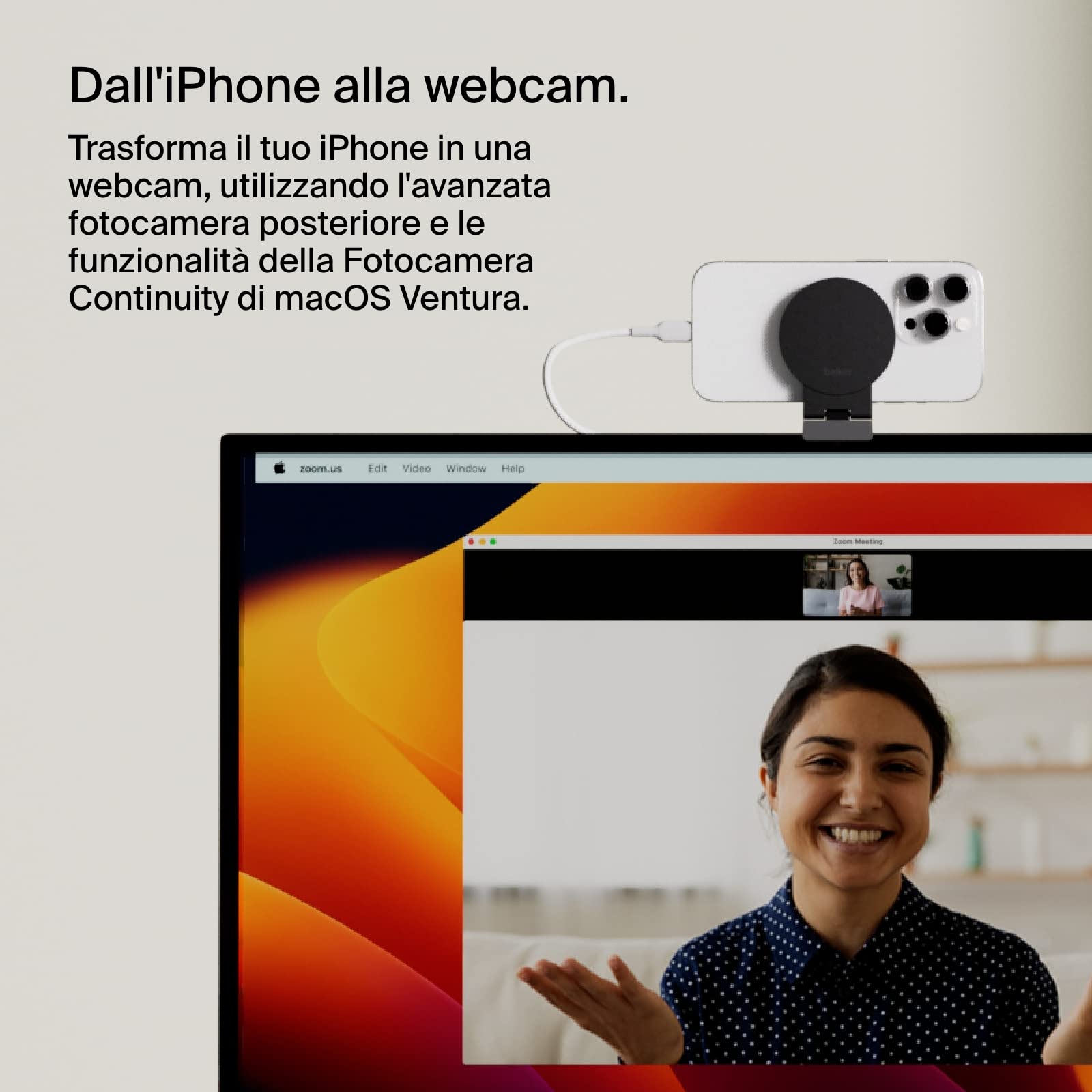 belkin-supporto-inclinabile-per-iphone-con-magsafe-per-continuity-camera-su-mac- image 2