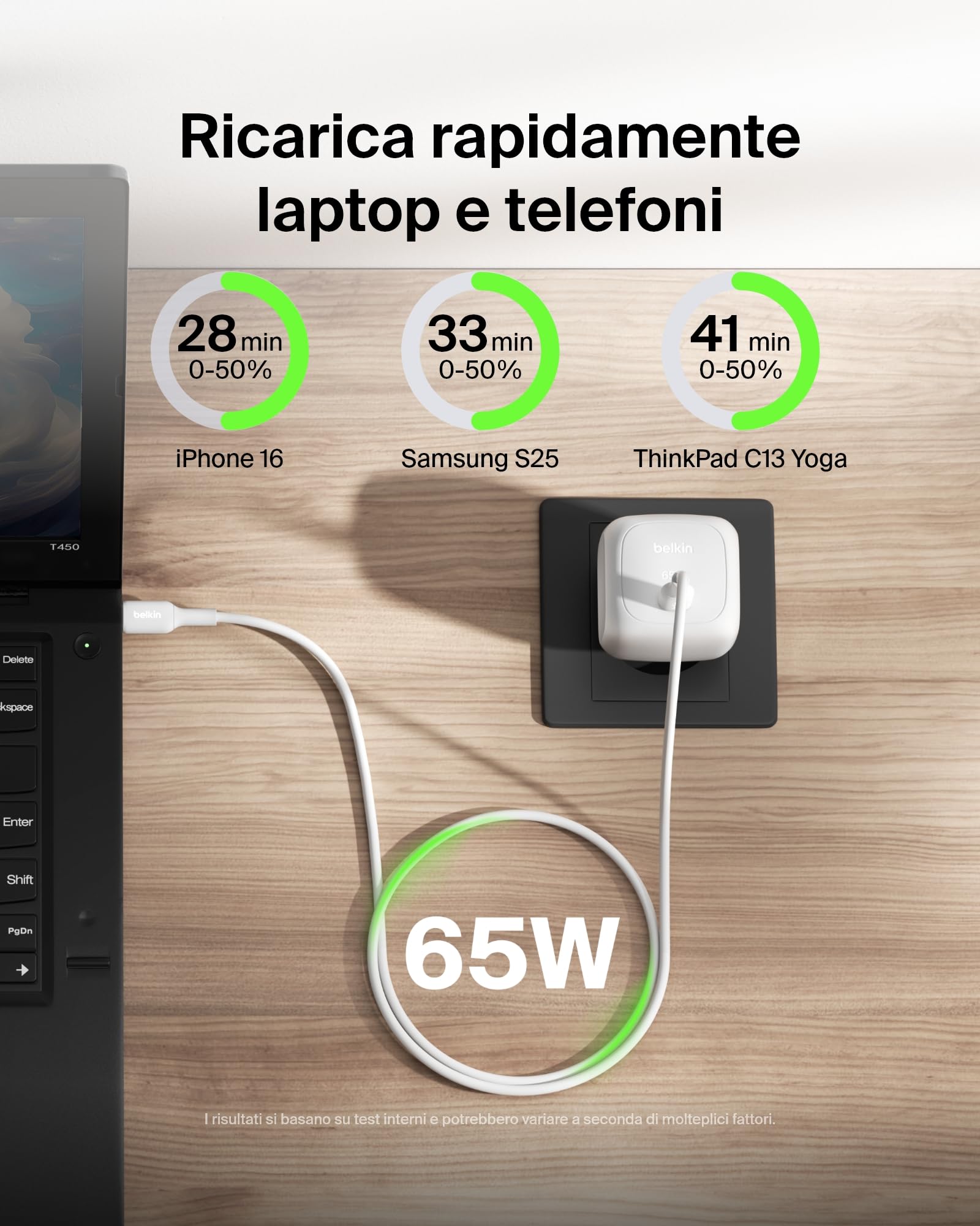 belkin-caricatore-da-muro-usb-c-65-w-boostcharge-ricarica-rapida-pd-3-1-pps-per- image 2