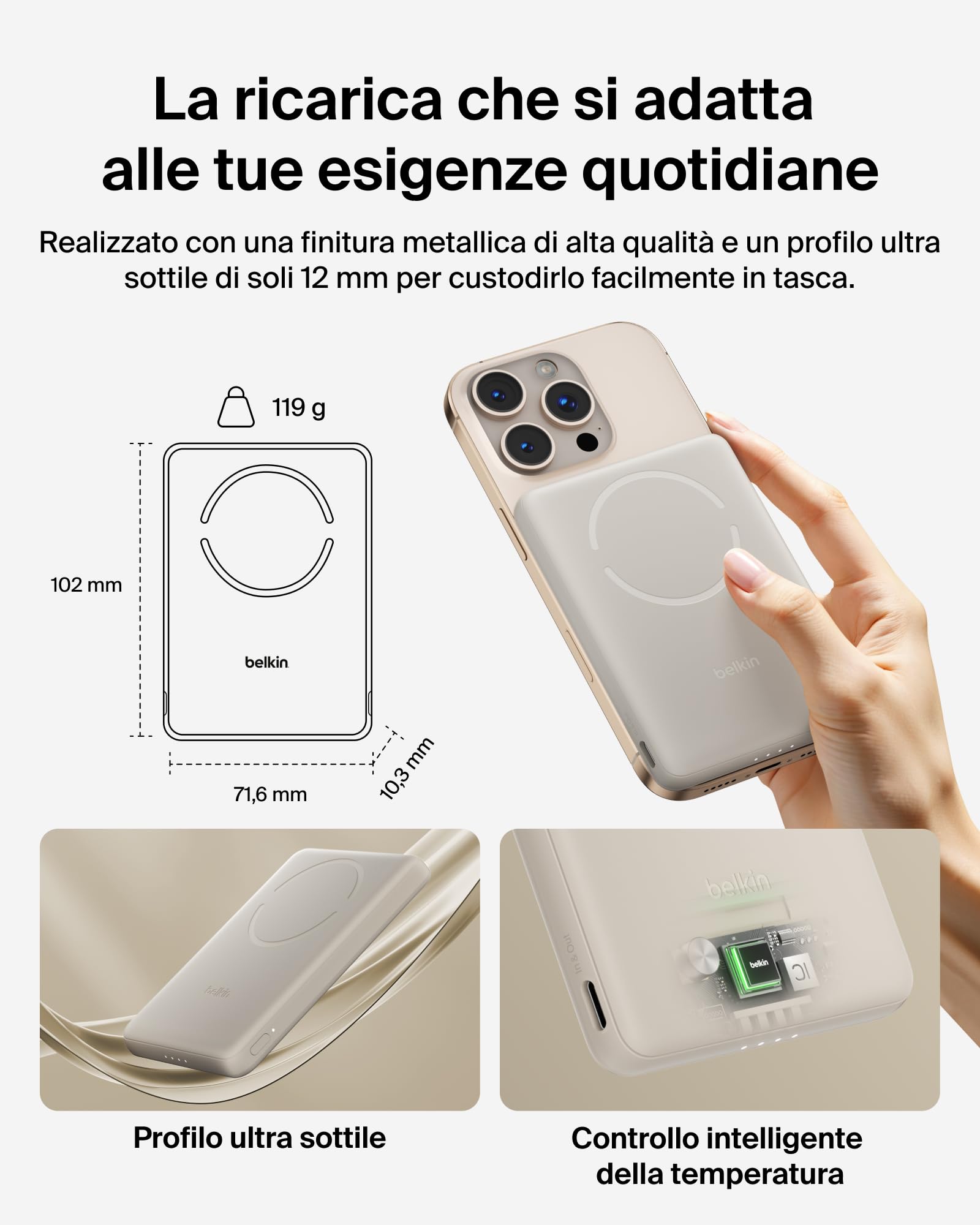 belkin-boostcharge-power-bank-magnetico-5000mah-qi2-7-5w-batteria-esterna-sottil image 3
