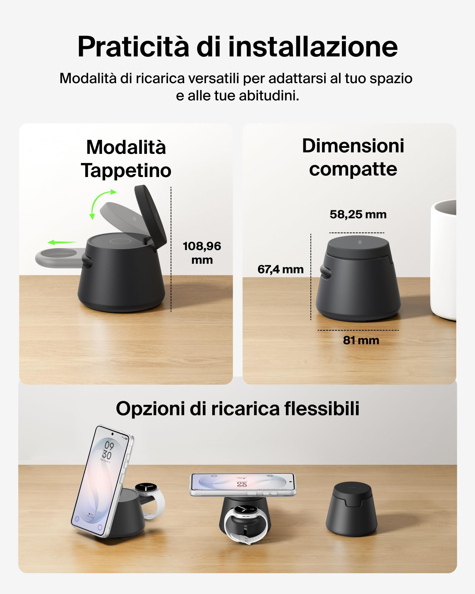 belkin-ultracharge-caricatore-wireless-magnetico-3-in-1-qi2-25w-con-porta-usb-c- image 6