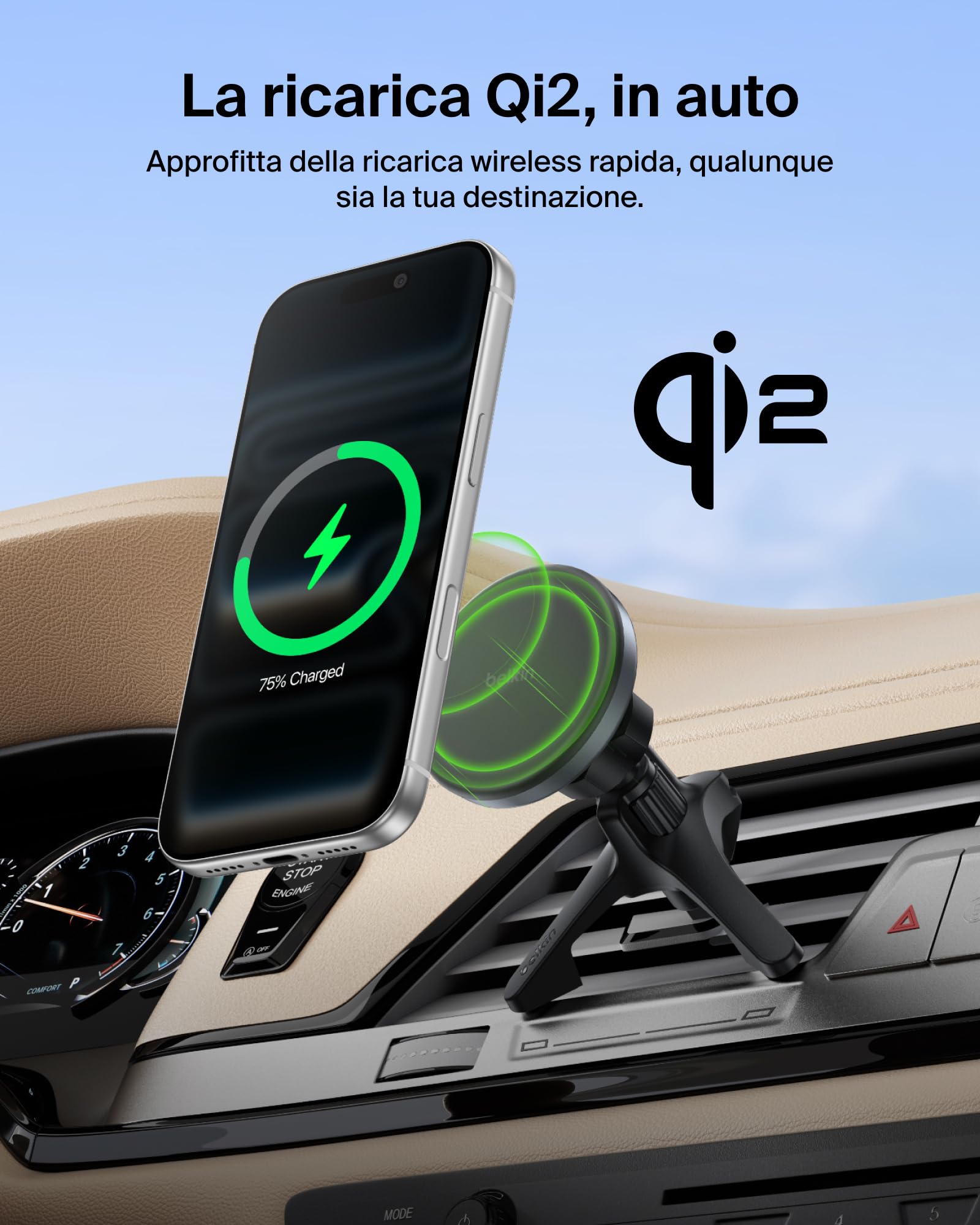 belkin-caricatore-da-auto-wireless-qi2-con-supporto-magnetico-per-bocchette-e-cr image 2