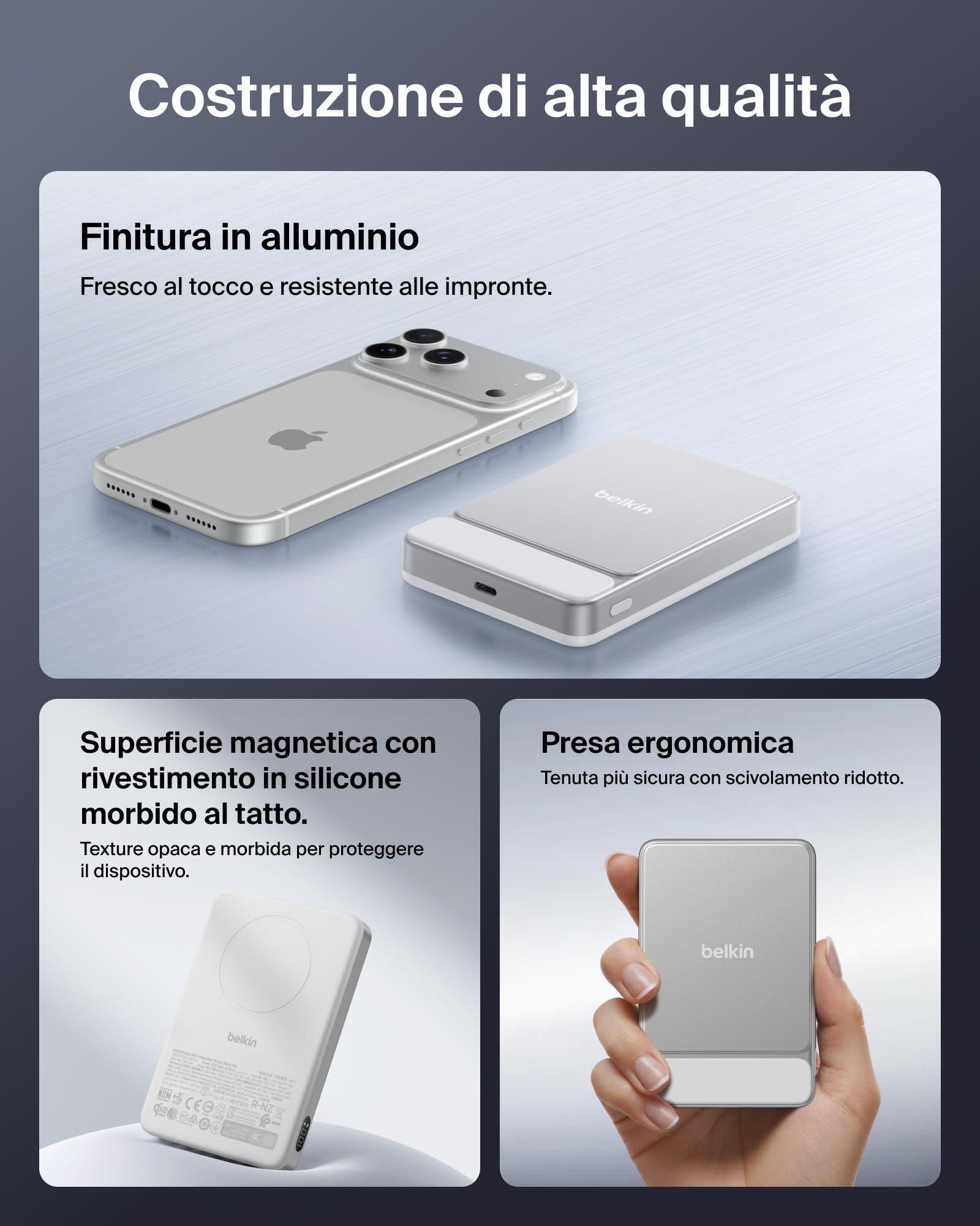 belkin-ultracharge-10-000-mah-power-bank-qi2-25w-magnetico-con-cavo-usb-c-bianco image 7