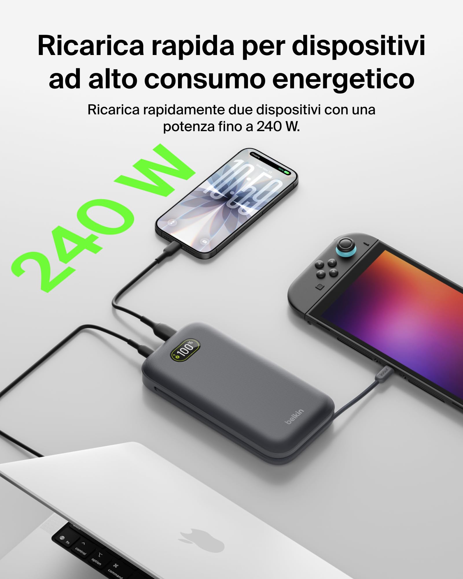 belkin-ultracharge-pro-power-bank-27000mah-caricatore-portatile-con-cavo-usb-c-i image 3