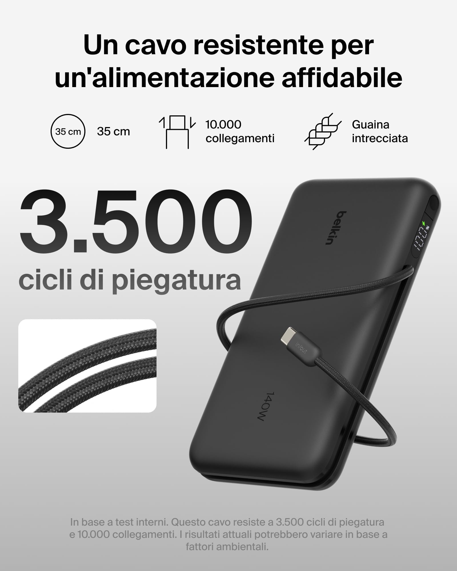 belkin-ultracharge-pro-power-bank-25000-mah-con-cavo-usb-c-integrato-usb-pd-158w image 8