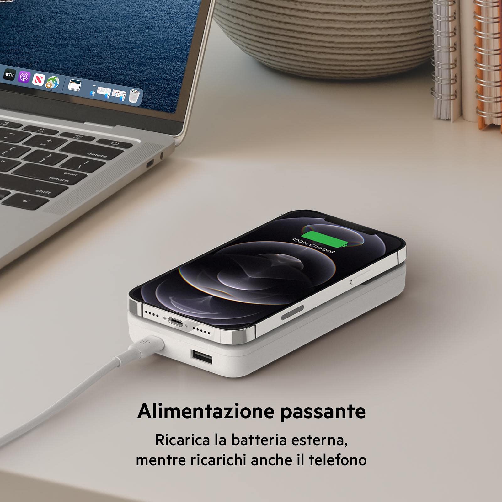 belkin-batteria-esterna-wireless-magnetica-10000mah-magsafe-power-bank-con-ricar image 6