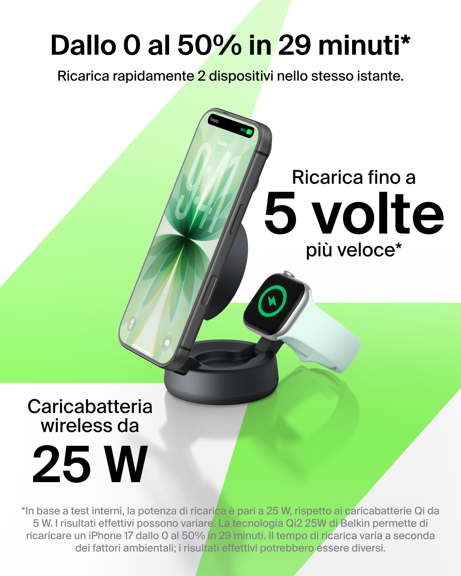 belkin-ultracharge-pro-caricatore-wireless-magnetico-2-in-1-magsafe-qi2-25w-per- image 2