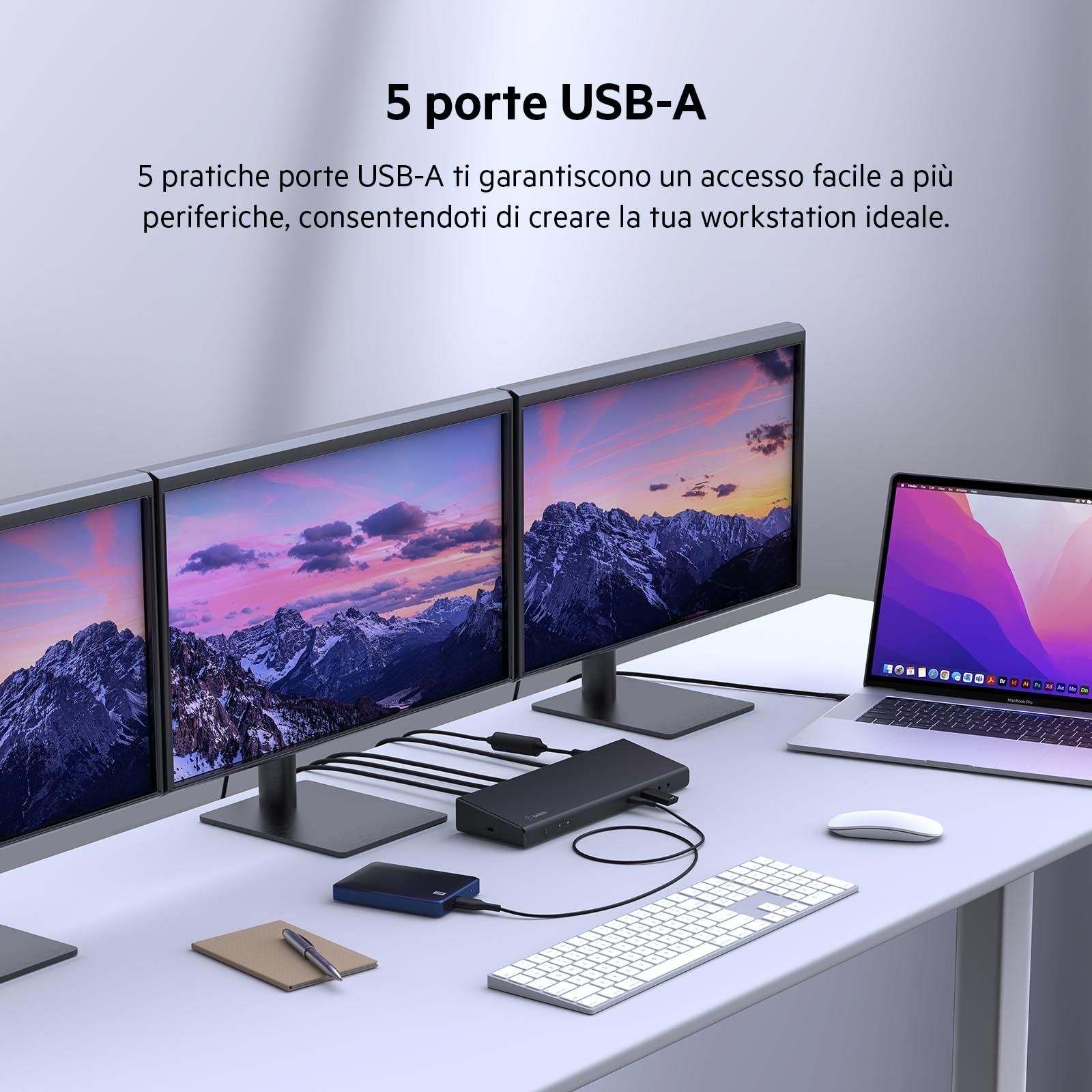 belkin-docking-station-displaylink-a-3-display-4k-hub-usb-c-con-3-hdmi-2-display image 7