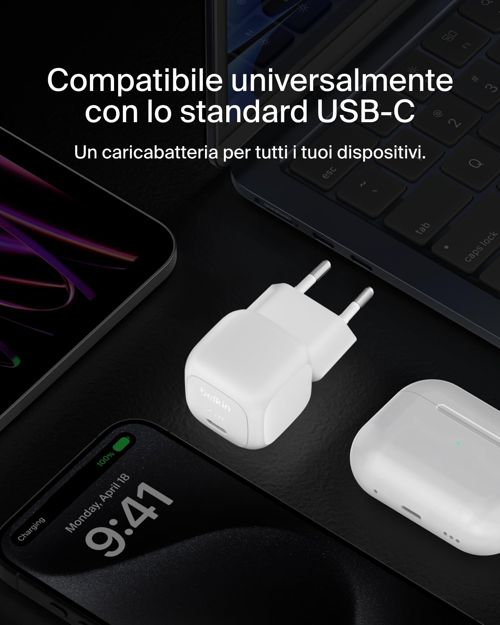 belkin-boostcharge-20w-caricatore-usb-c-a-cubo-alimentatore-rapido-per-iphone-17 image 3