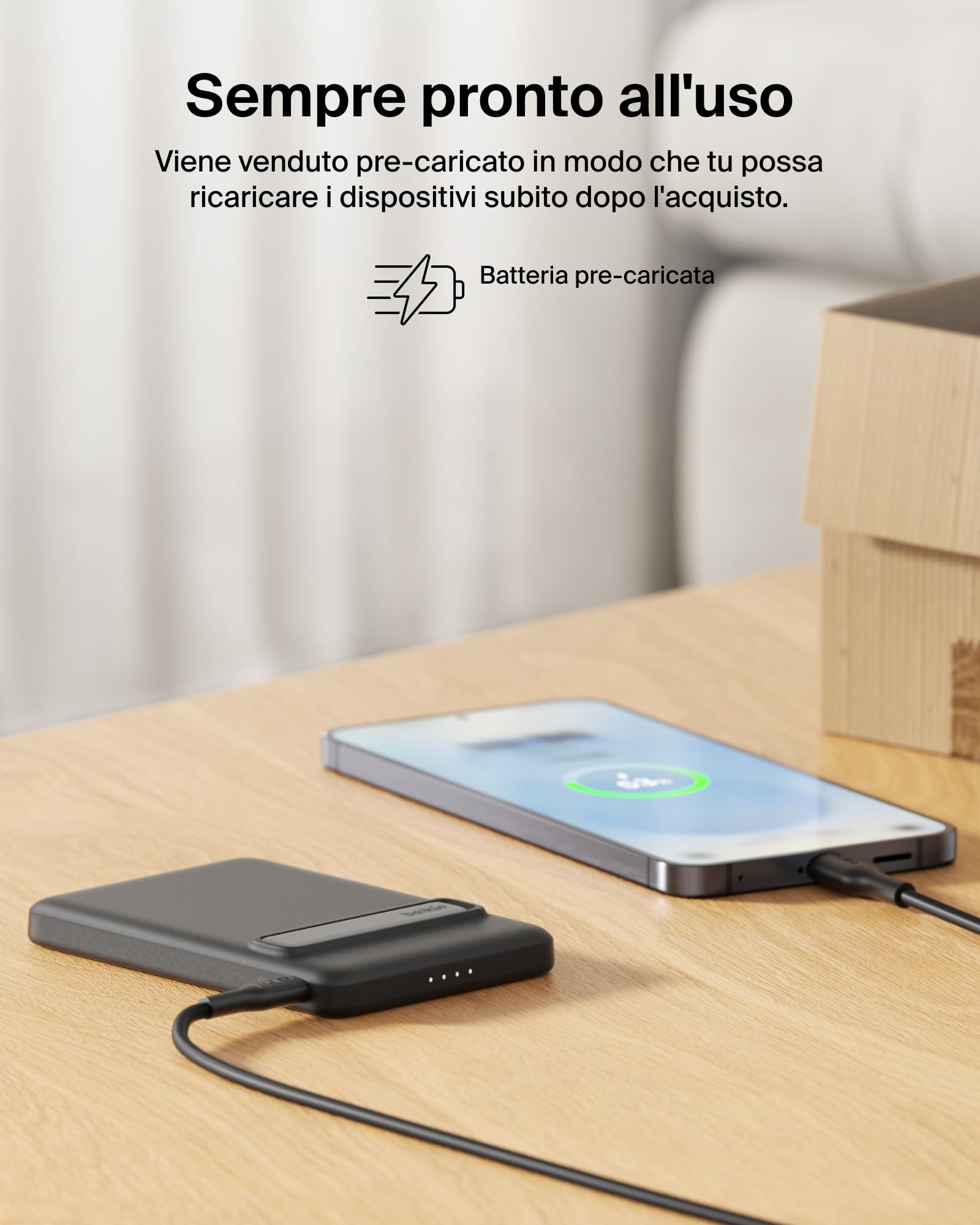 belkin-boostcharge-power-bank-magnetico-5000-mah-qi2-15w-con-supporto-estraibile image 8