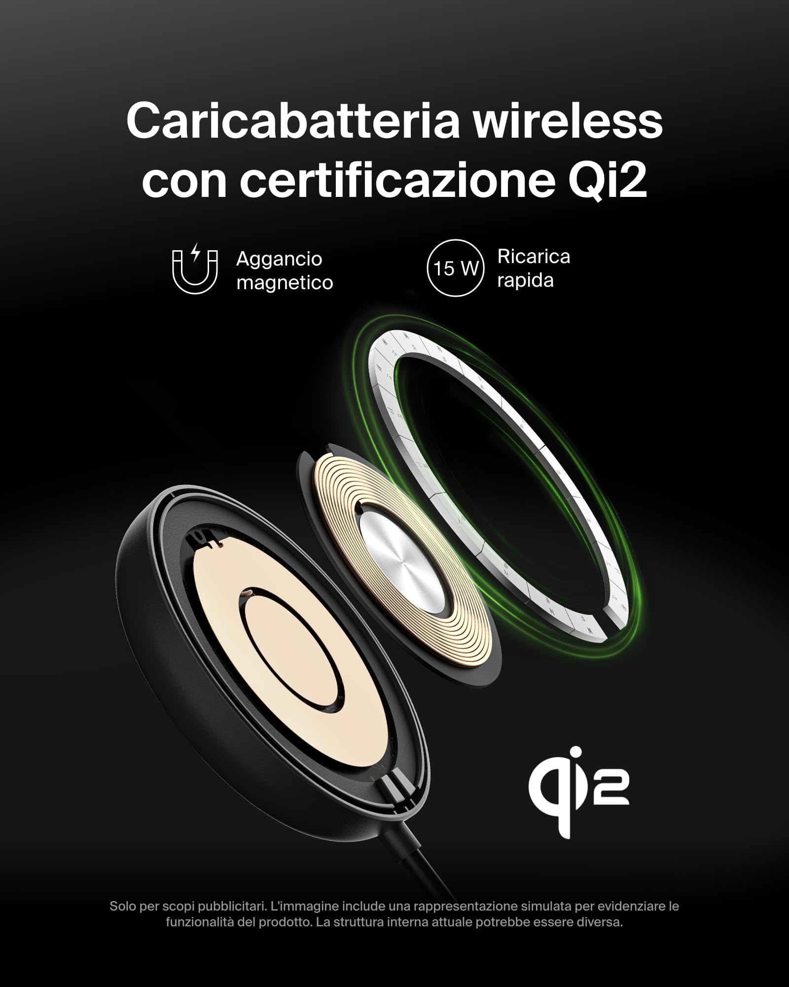 belkin-tappetino-di-ricarica-wireless-magnetica-qi2-15-w-con-supporto-compatibil image 2